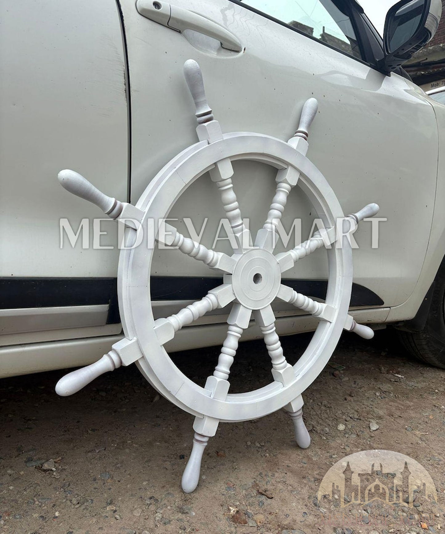 MEDIEVALMART AU Hand Forged Medieval Twisted Troll Cross Iron Pendent With Leather Cord