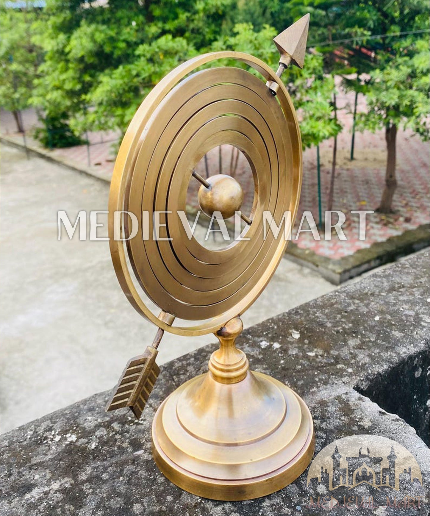 MEDIEVALMART AU "Achilles" Gold Finish Trojan Warrior Helmet W/H Free Stand | Troy Props