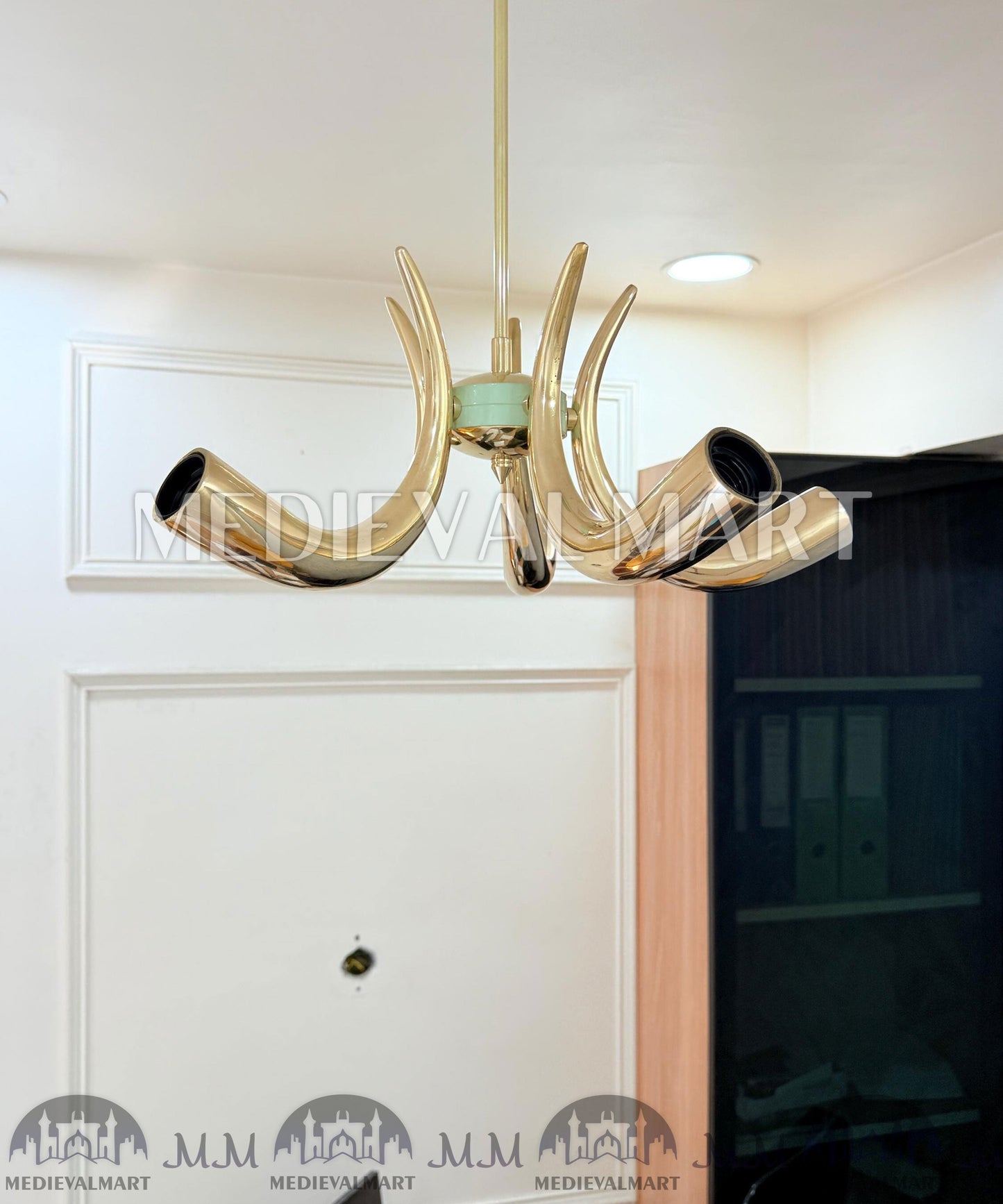 MEDIEVALMART AU European Greaves Knight English Legs Armor "Buff Polish"