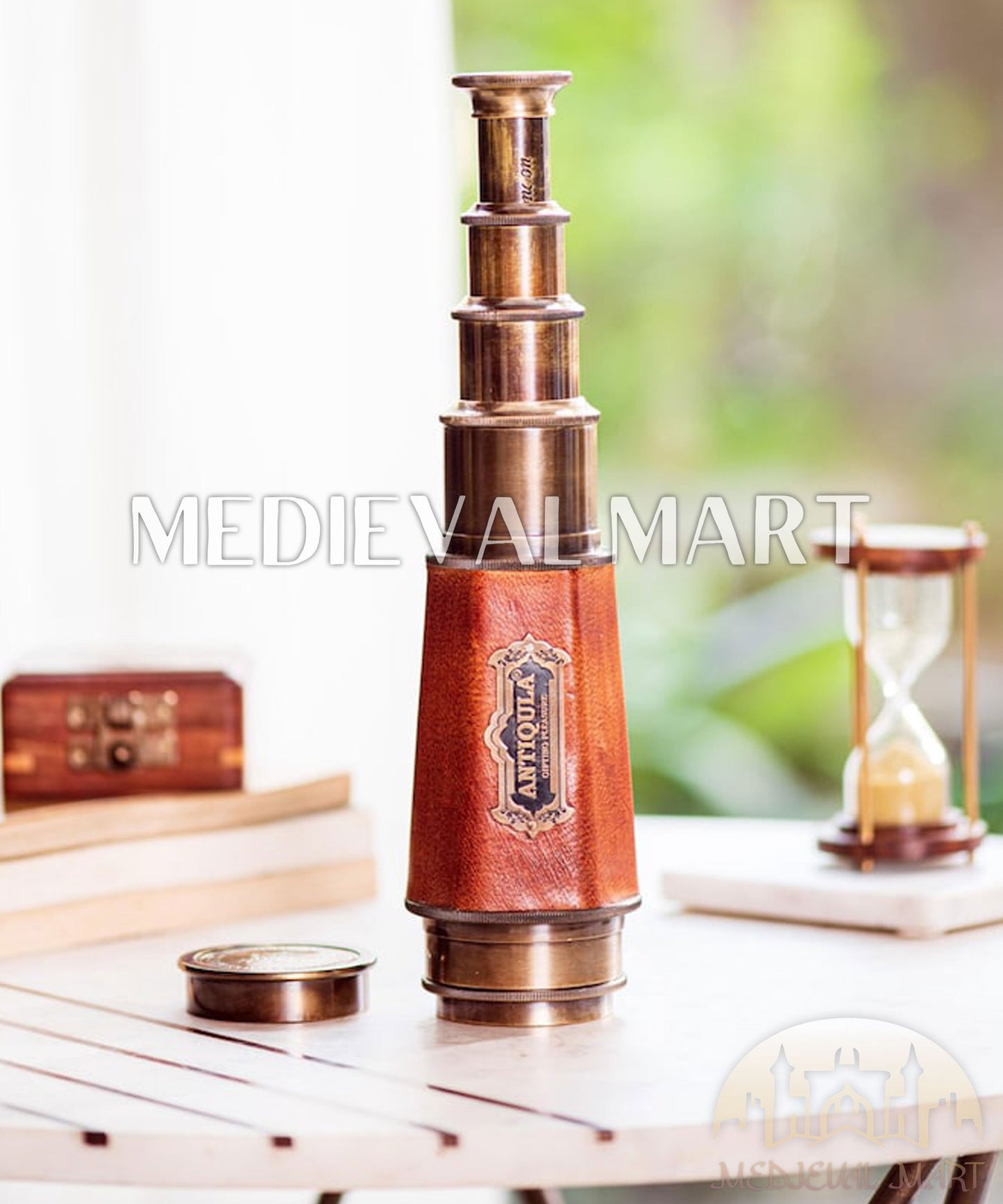 MEDIEVALMART AU Medieval Templar Devil Zelda Cross Inspired Wooden Shield Bliue & Gold Finish | Gift for Christmas Day