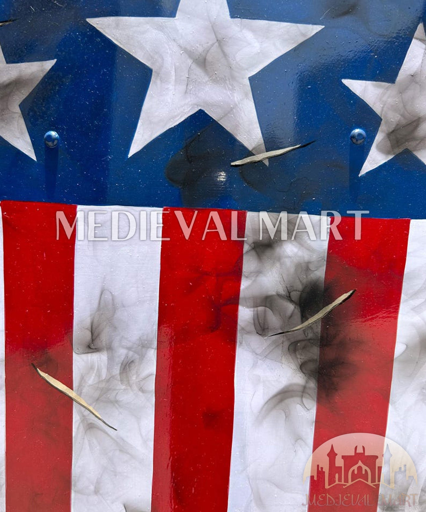 MEDIEVALMART AU First Avengers Steve Rogers Damaged Shield | Gift for Cosplayer