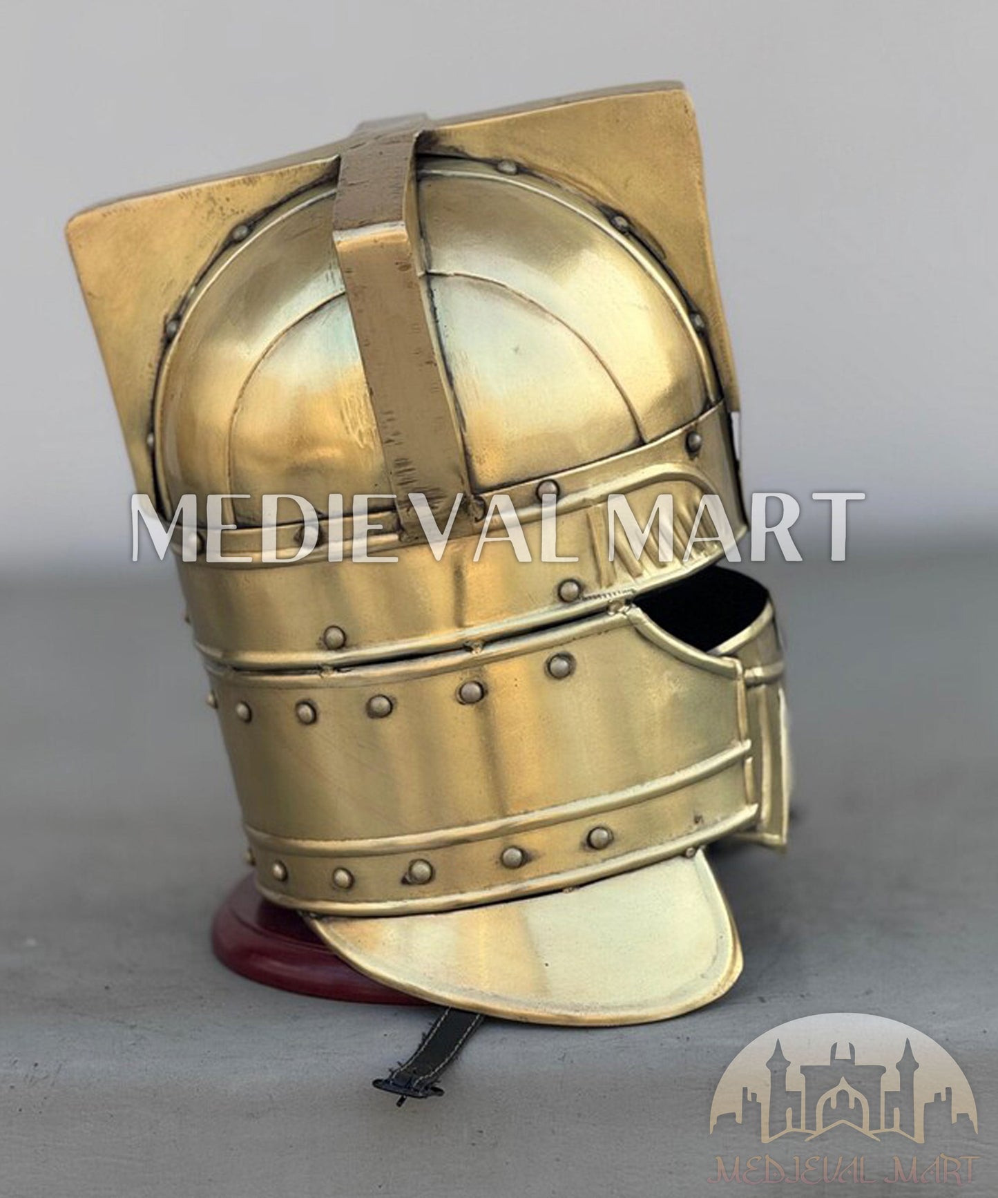 MEDIEVALMART AU Great Fantasy Helmet With Metal Horns or Free Stand | LARP Props