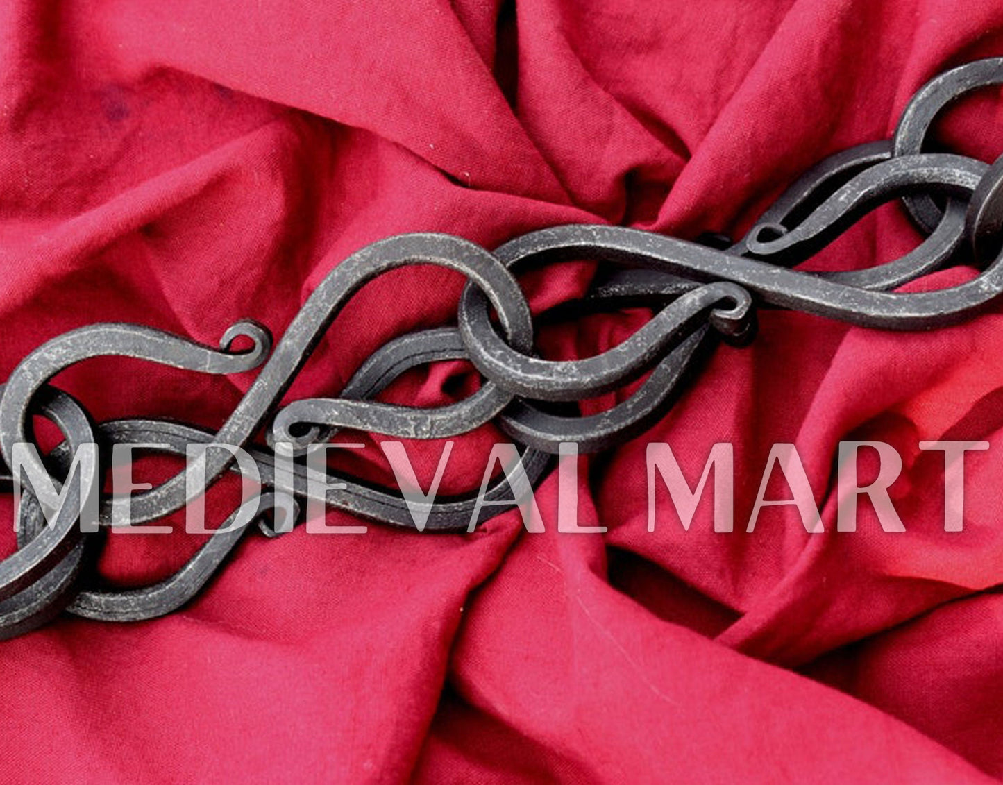 MEDIEVALMART AU Hand Forged Medieval Twisted Troll Cross Iron Pendent With Leather Cord