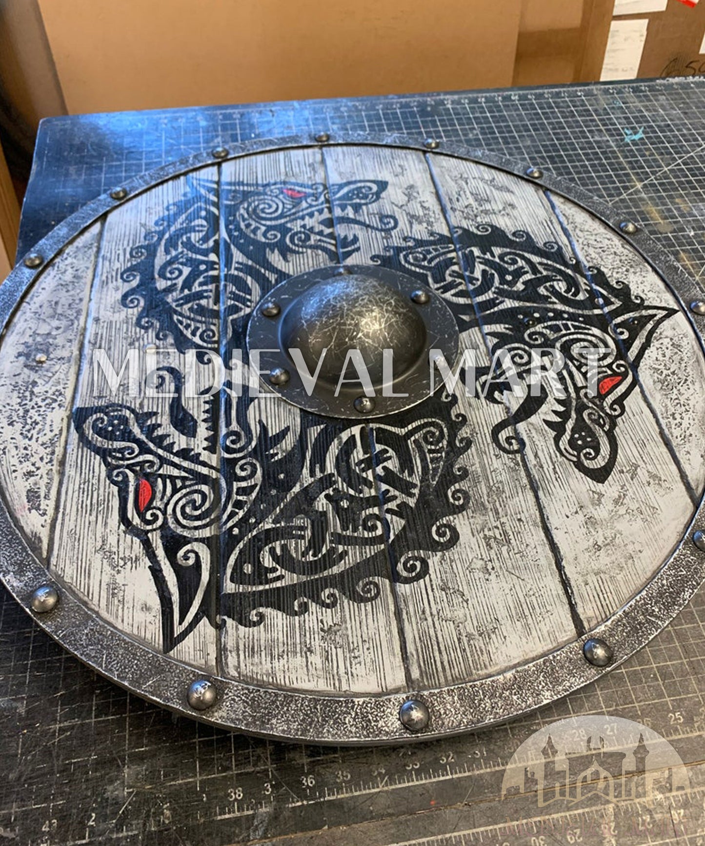 MEDIEVALMART AU First Avengers Steve Rogers Damaged Shield | Gift for Cosplayer