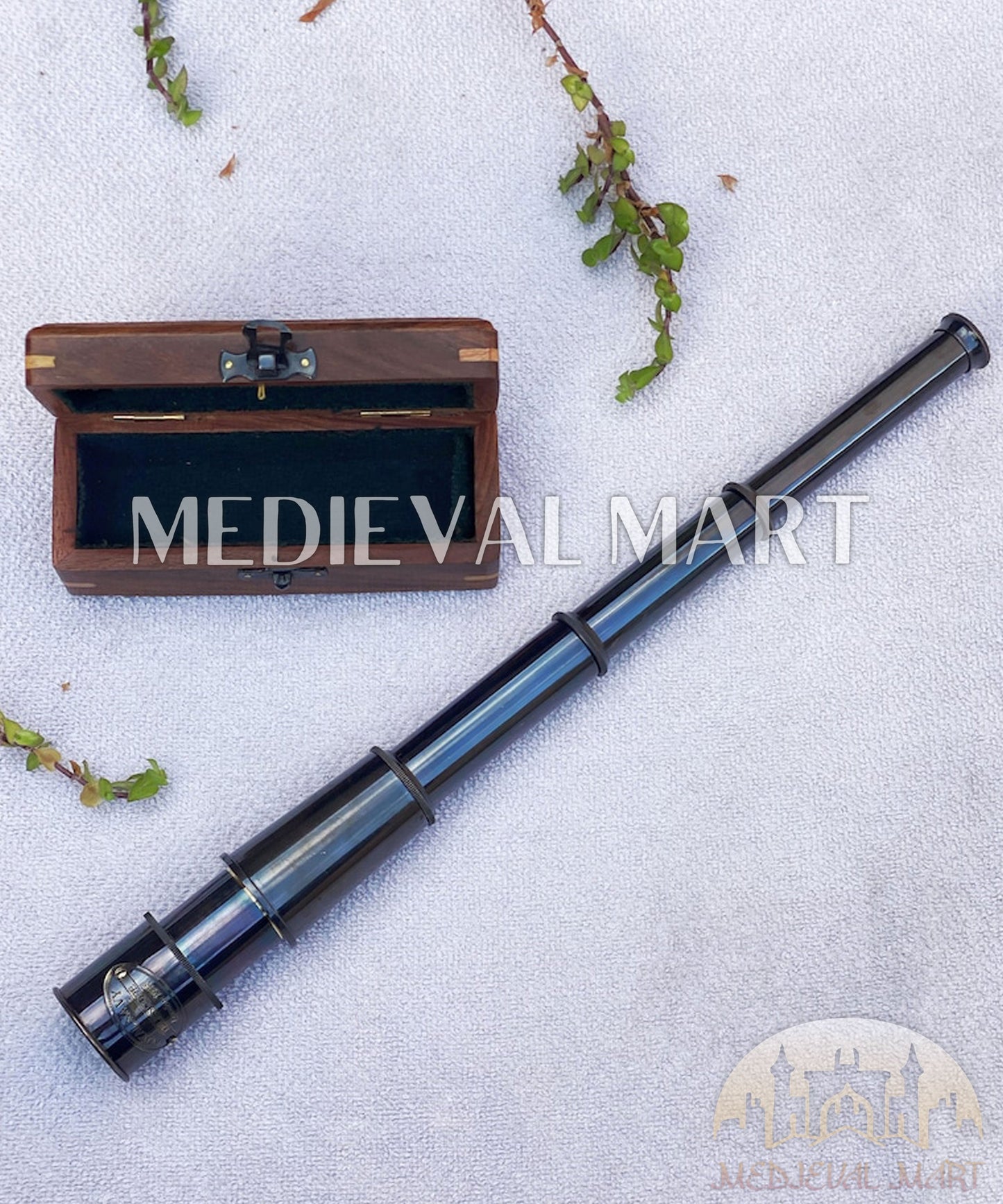 MEDIEVALMART AU Medieval Templar Devil Zelda Cross Inspired Wooden Shield Bliue & Gold Finish | Gift for Christmas Day