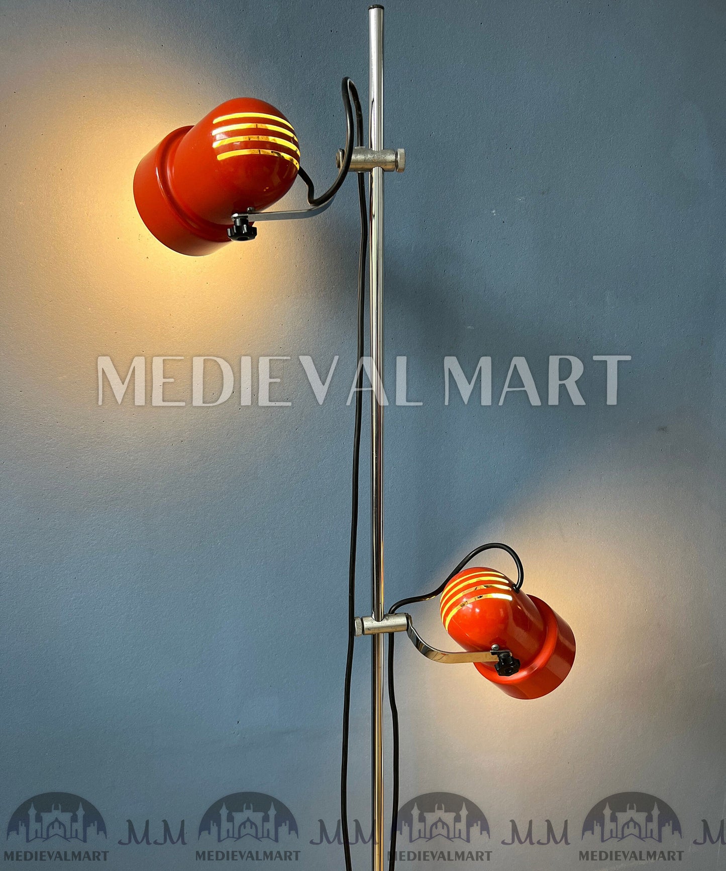 MEDIEVALMART AU Vintage Mid Century Silver Dijkstra Space Age Floor Lamp
