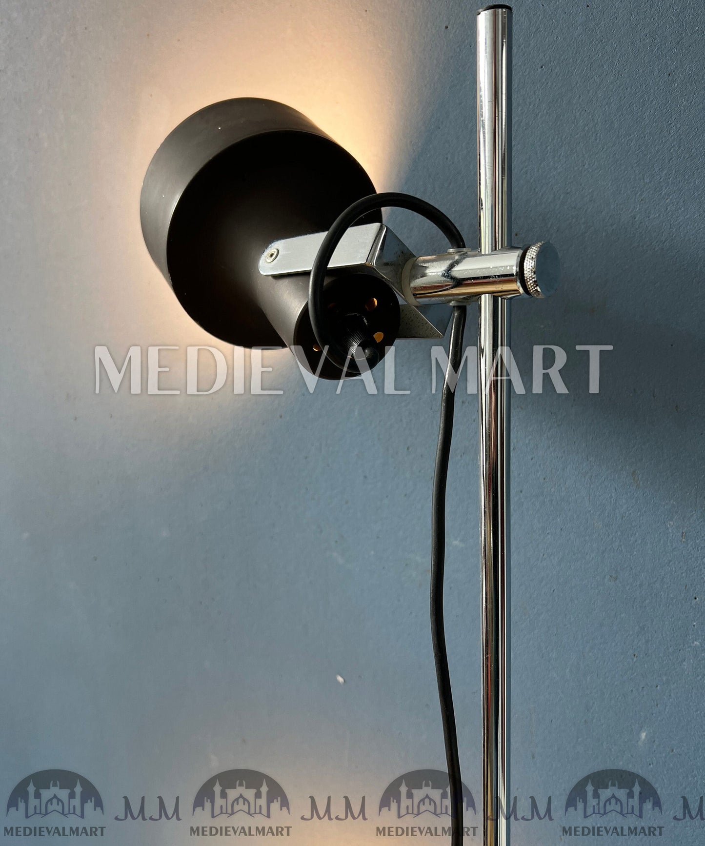 MEDIEVALMART AU Vintage Mid Century Silver Dijkstra Space Age Floor Lamp