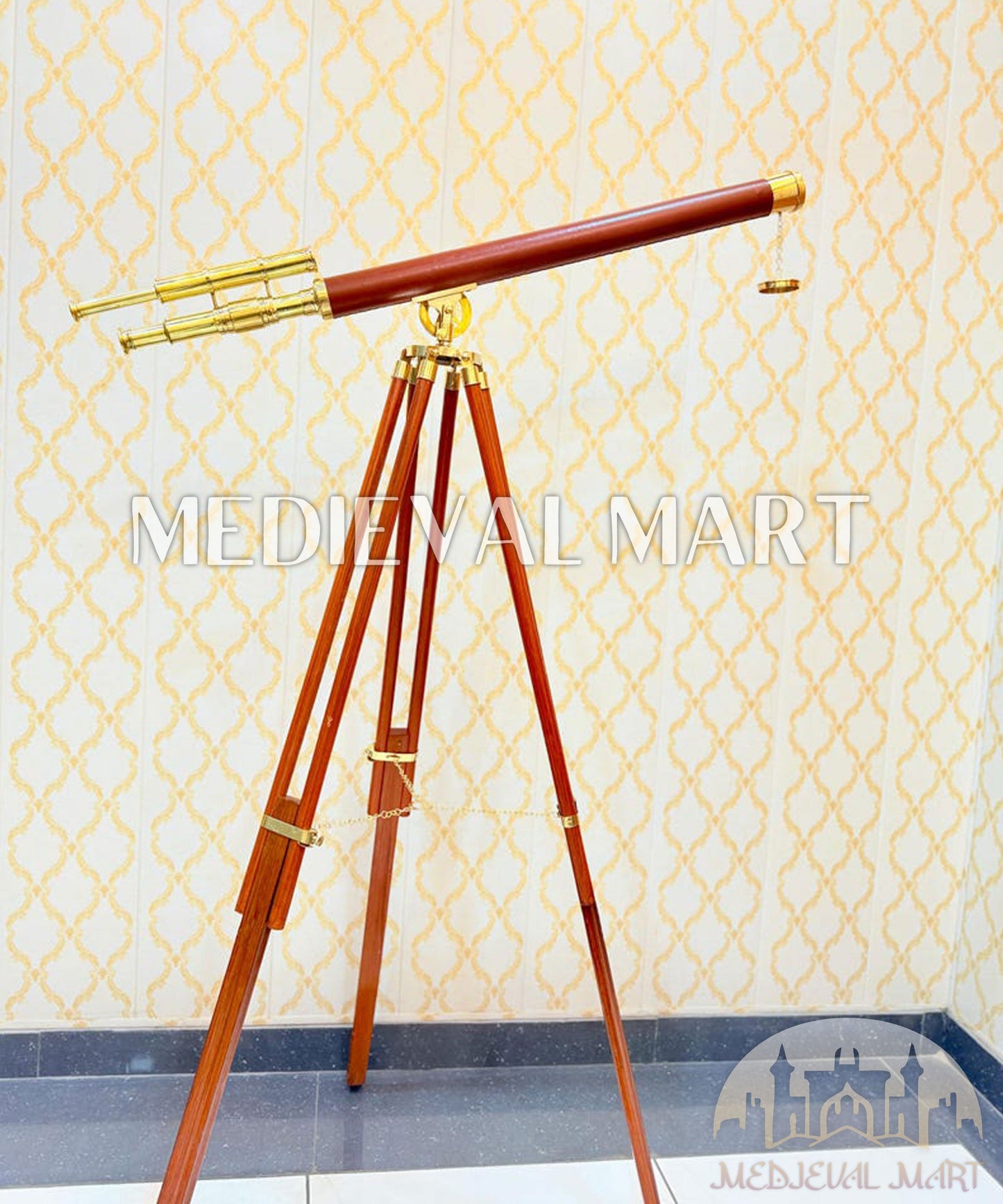 MEDIEVALMART AU Medieval Templar Devil Zelda Cross Inspired Wooden Shield Bliue & Gold Finish | Gift for Christmas Day