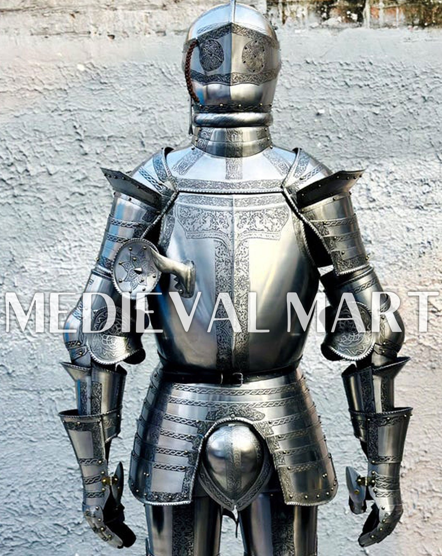 MEDIEVALMART AU Hand Forged Medieval Twisted Troll Cross Iron Pendent With Leather Cord