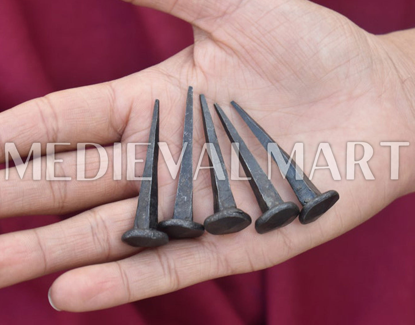 MEDIEVALMART AU Hand Forged Medieval Twisted Troll Cross Iron Pendent With Leather Cord