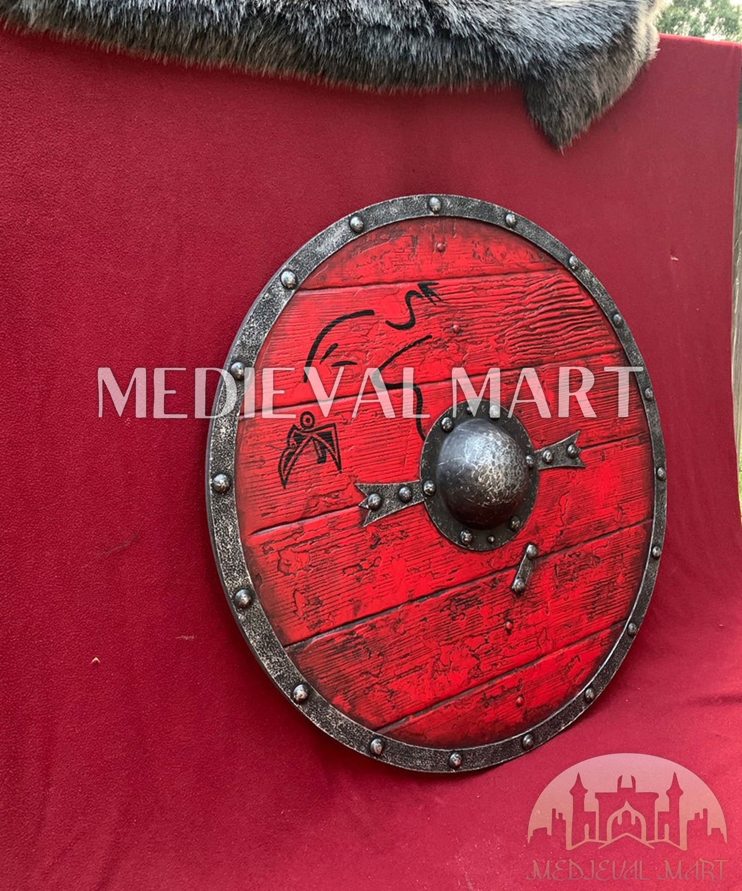 MEDIEVALMART AU First Avengers Steve Rogers Damaged Shield | Gift for Cosplayer