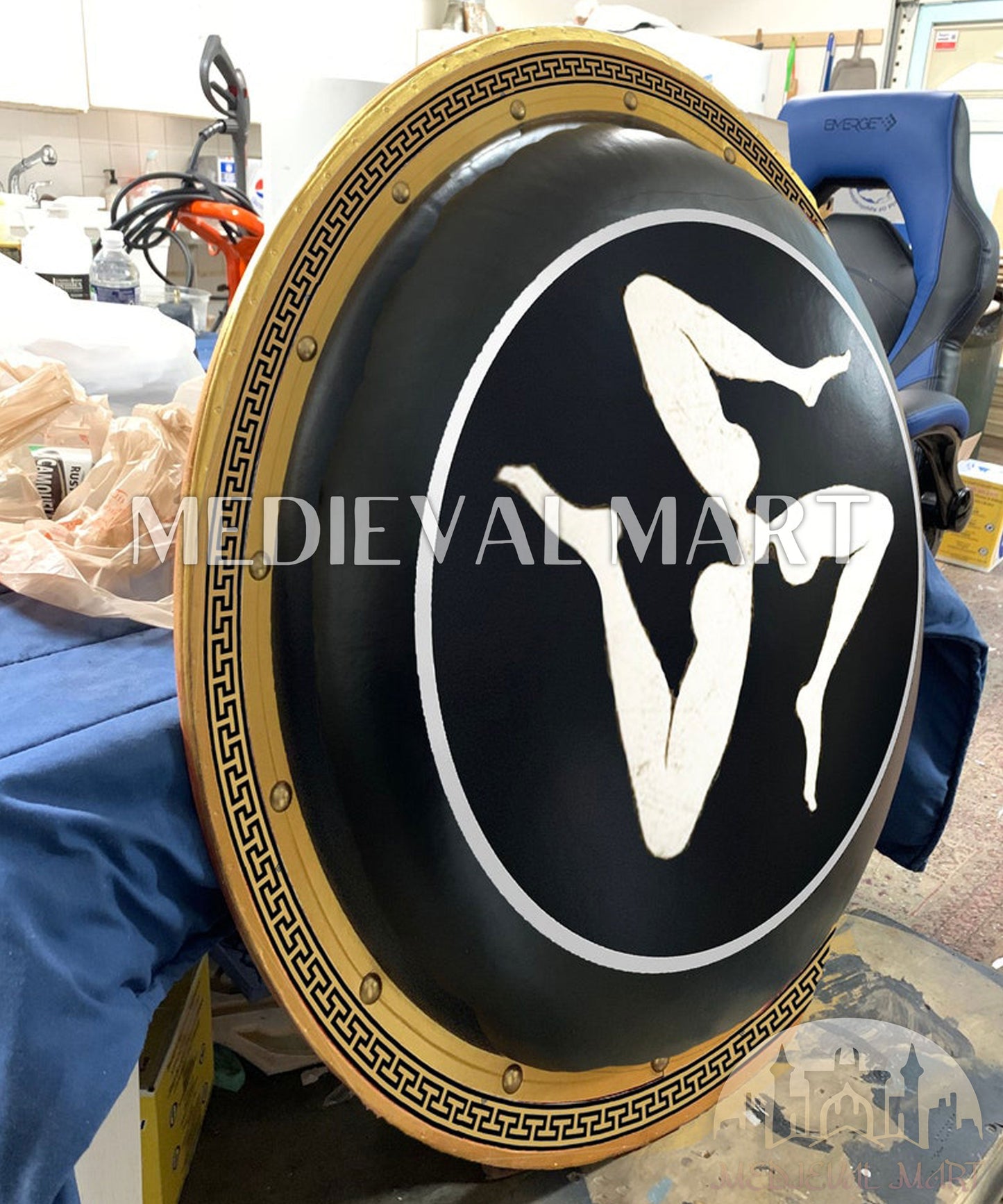 MEDIEVALMART AU First Avengers Steve Rogers Damaged Shield | Gift for Cosplayer