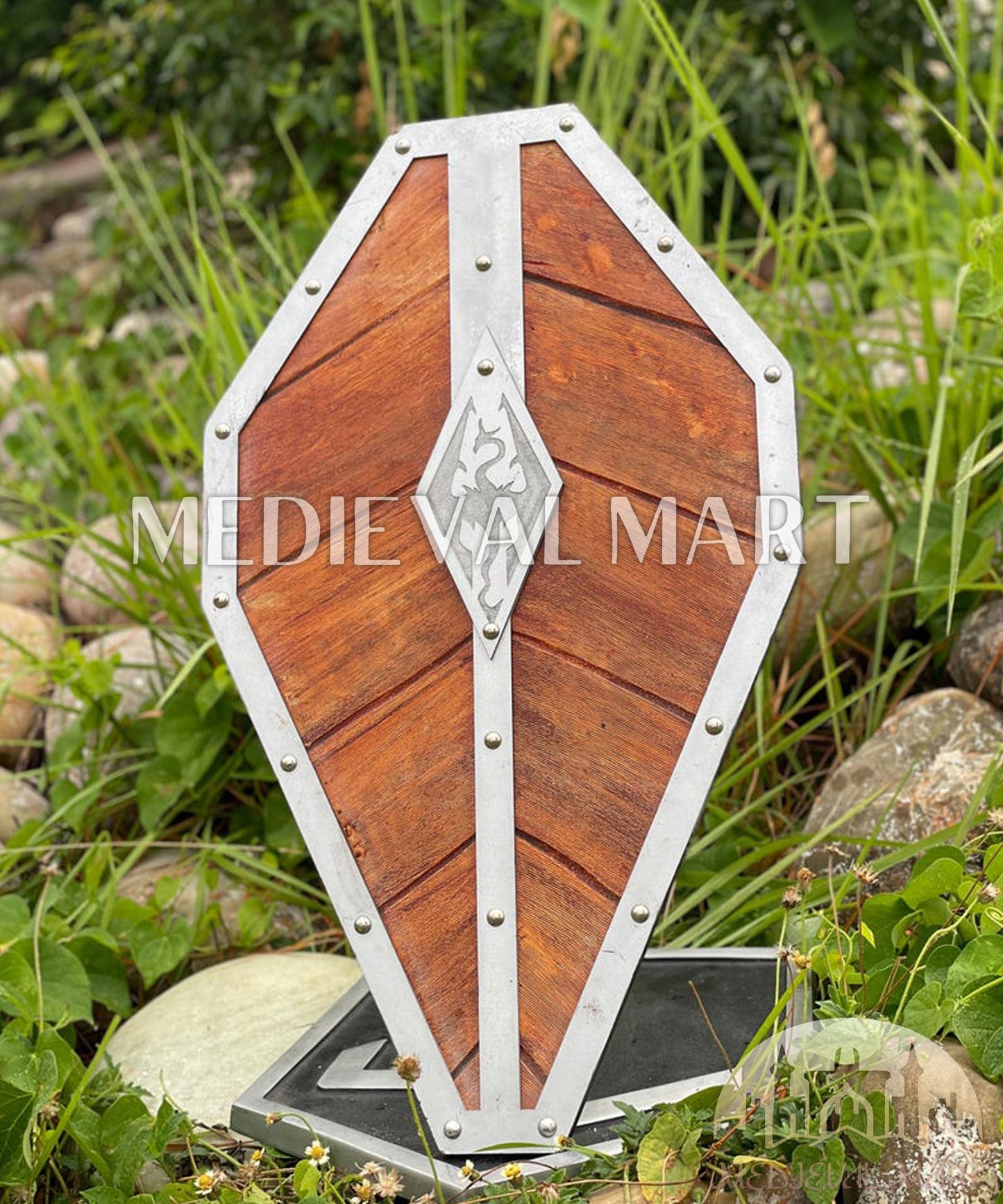 MEDIEVALMART AU Great Fantasy Helmet With Metal Horns or Free Stand | LARP Props