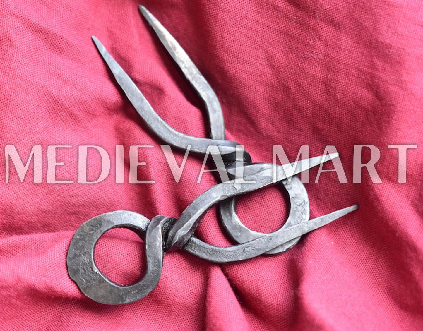 MEDIEVALMART AU Hand Forged Medieval Twisted Troll Cross Iron Pendent With Leather Cord