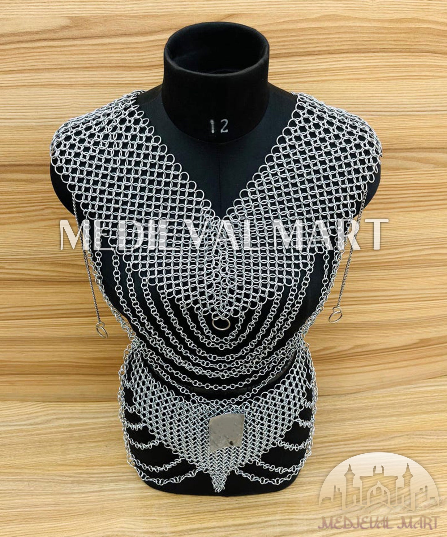 MEDIEVALMART AU Iconic Viking's Jarl Borg Iron Spikes  Battleworn Viking Wooden Shield | Gifts For Dad