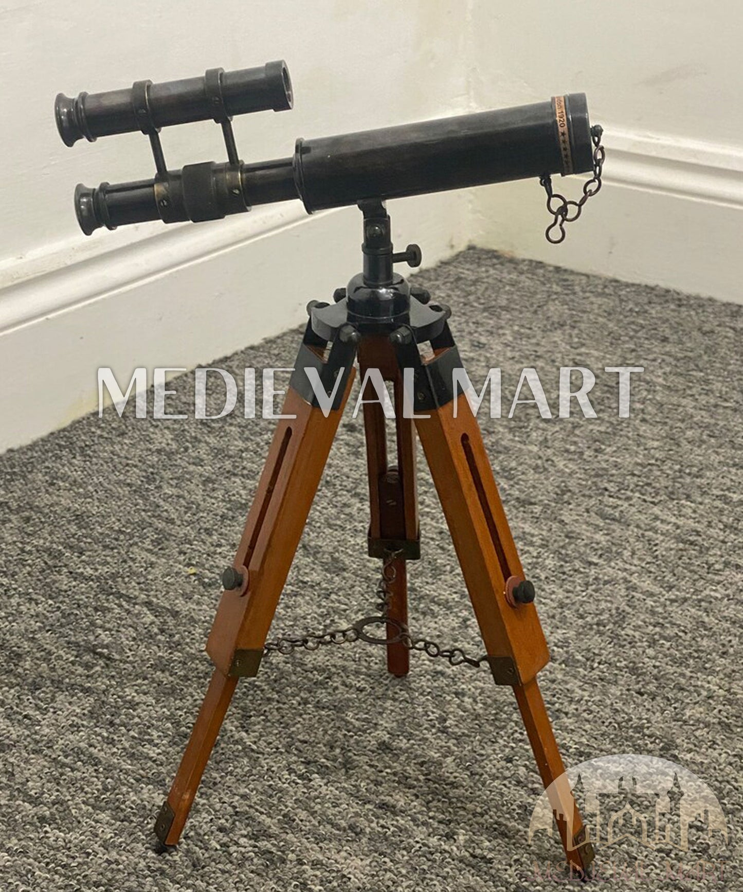 MEDIEVALMART AU Medieval Templar Devil Zelda Cross Inspired Wooden Shield Bliue & Gold Finish | Gift for Christmas Day