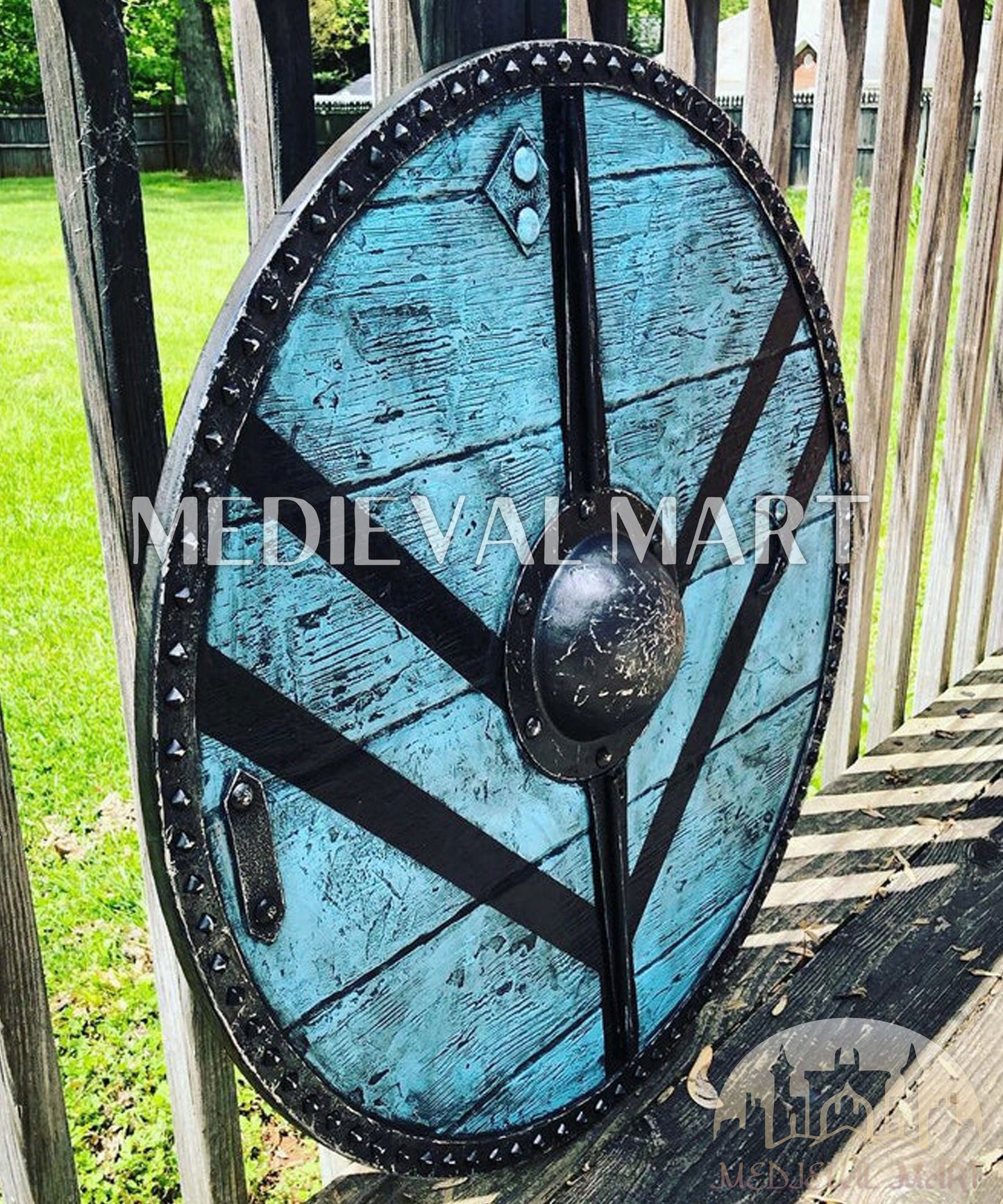 MEDIEVALMART AU First Avengers Steve Rogers Damaged Shield | Gift for Cosplayer