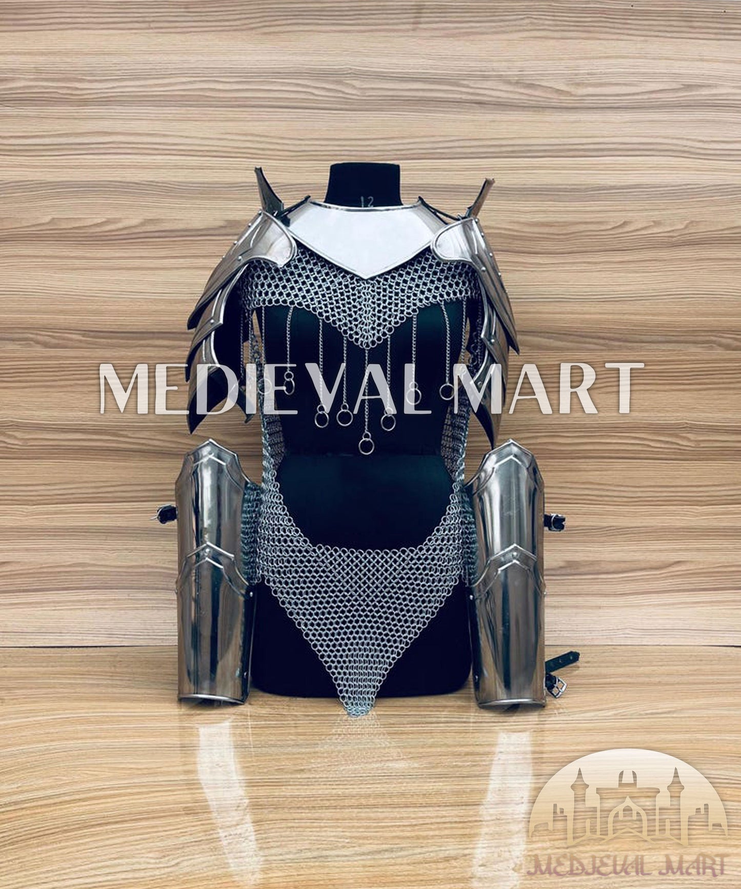 MEDIEVALMART AU Iconic Viking's Jarl Borg Iron Spikes  Battleworn Viking Wooden Shield | Gifts For Dad