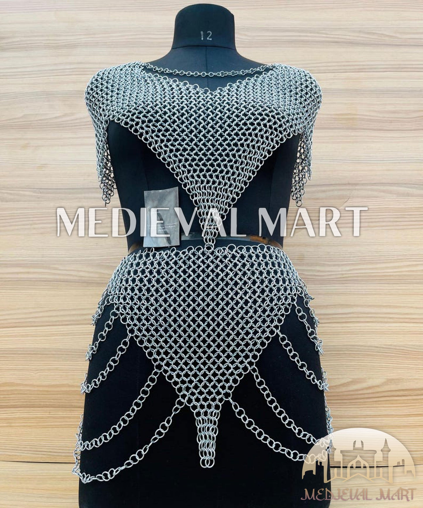 MEDIEVALMART AU Iconic Viking's Jarl Borg Iron Spikes  Battleworn Viking Wooden Shield | Gifts For Dad