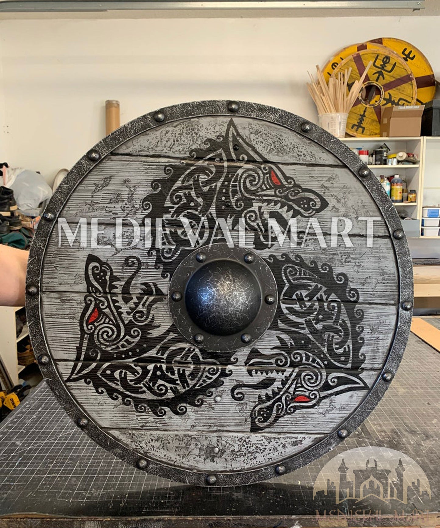 MEDIEVALMART AU First Avengers Steve Rogers Damaged Shield | Gift for Cosplayer