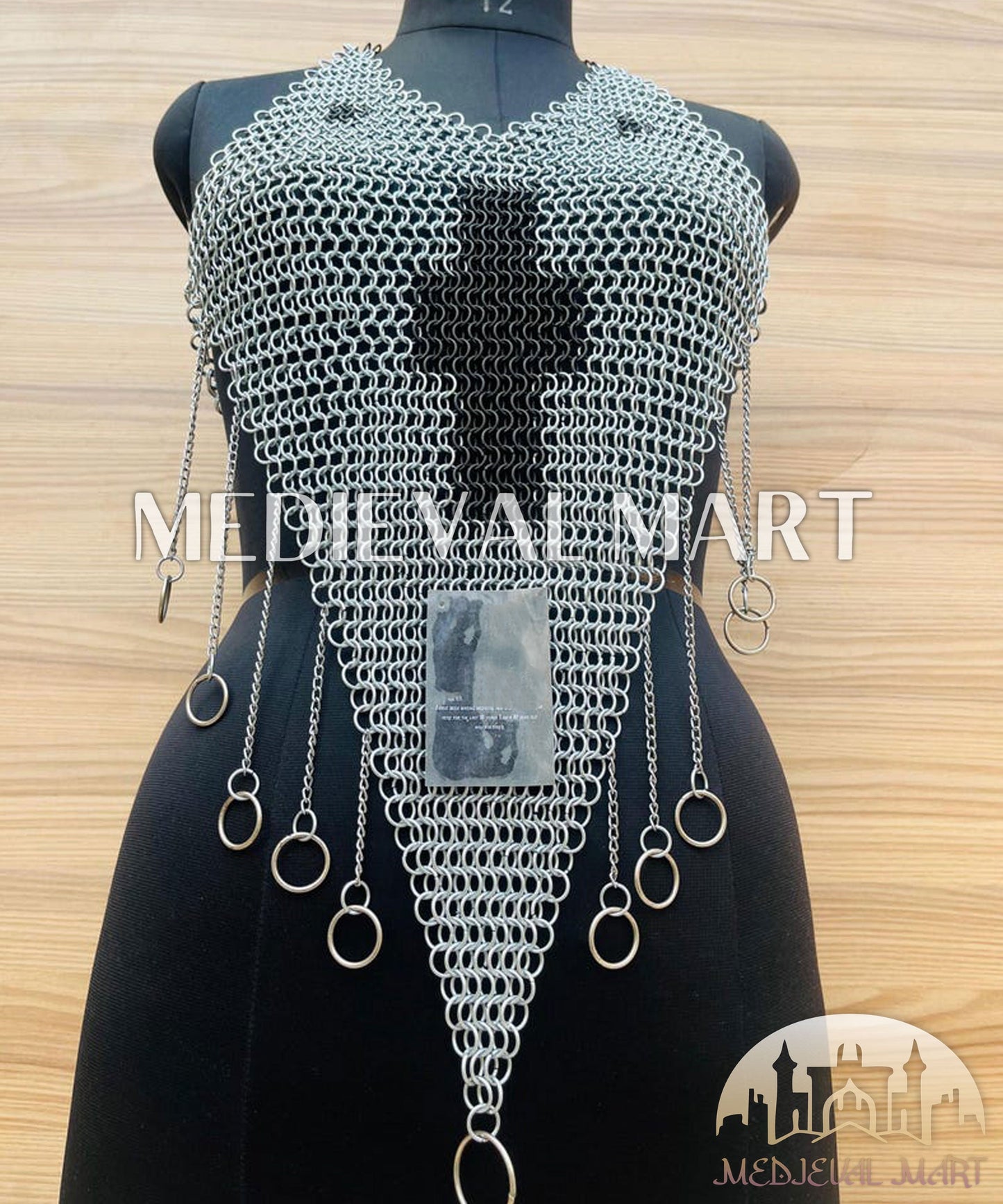 MEDIEVALMART AU Iconic Viking's Jarl Borg Iron Spikes  Battleworn Viking Wooden Shield | Gifts For Dad