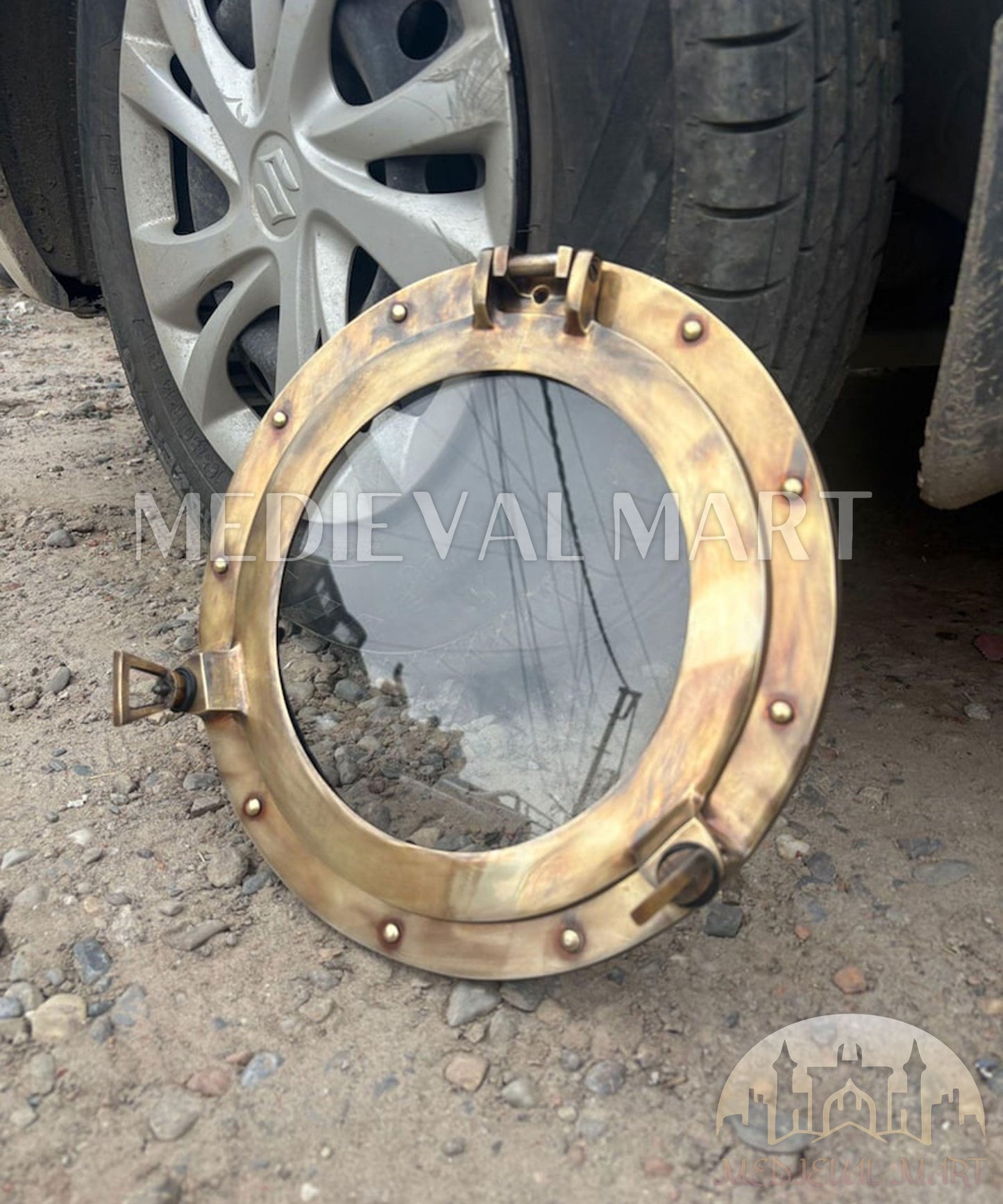 MEDIEVALMART AU Hand Forged Medieval Twisted Troll Cross Iron Pendent With Leather Cord