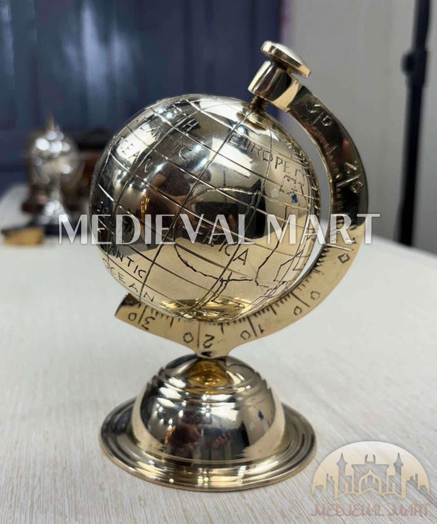 MEDIEVALMART AU "Achilles" Gold Finish Trojan Warrior Helmet W/H Free Stand | Troy Props