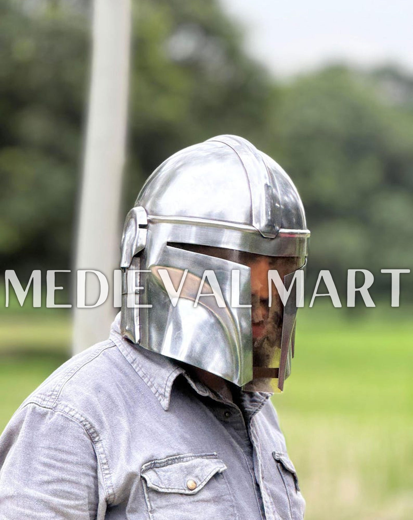 MEDIEVALMART AU "Achilles" Gold Finish Trojan Warrior Helmet W/H Free Stand | Troy Props