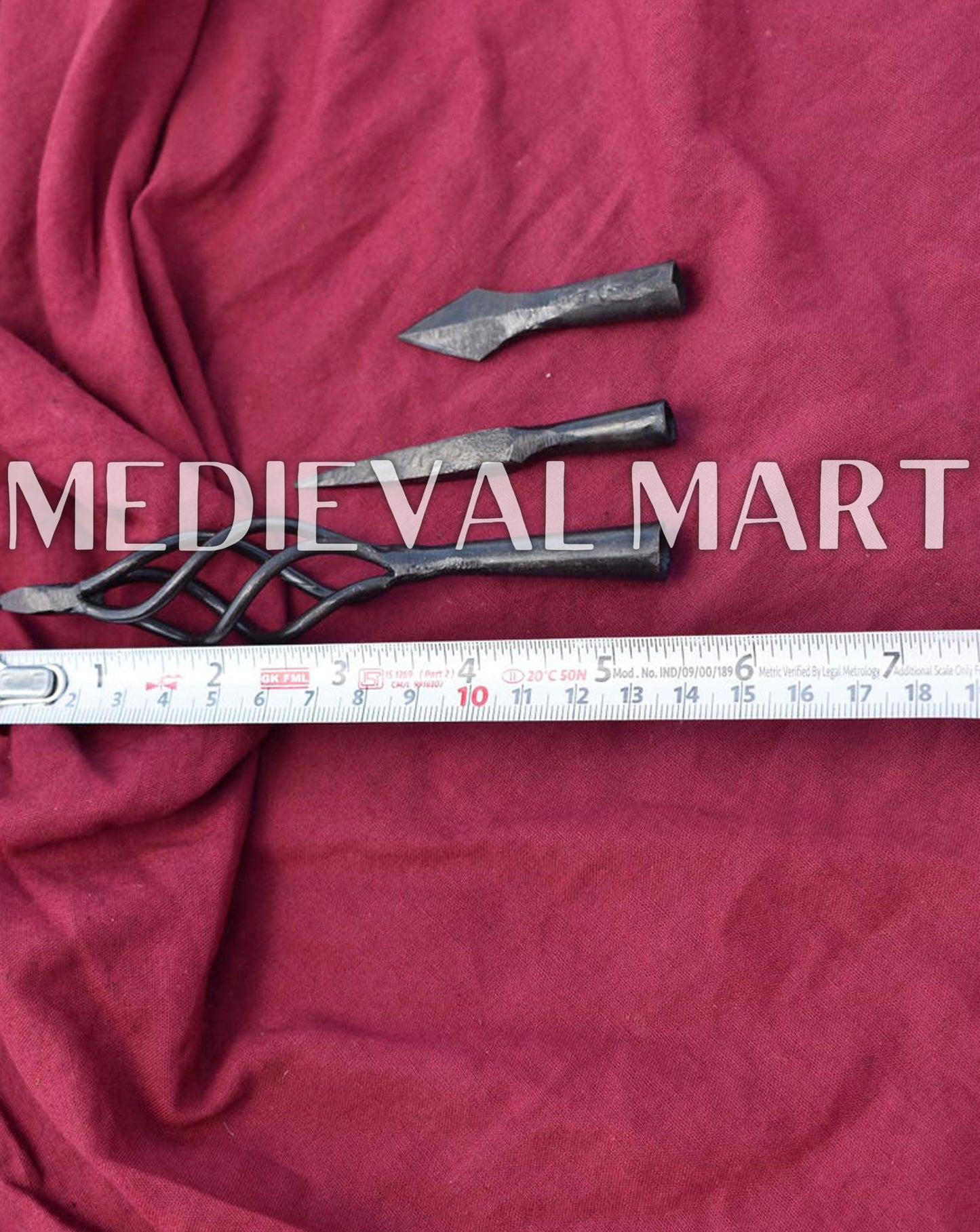 MEDIEVALMART AU Hand Forged Medieval Twisted Troll Cross Iron Pendent With Leather Cord