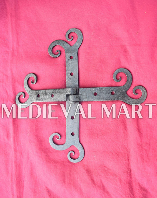 MEDIEVALMART AU Hand Forged Medieval Twisted Troll Cross Iron Pendent With Leather Cord
