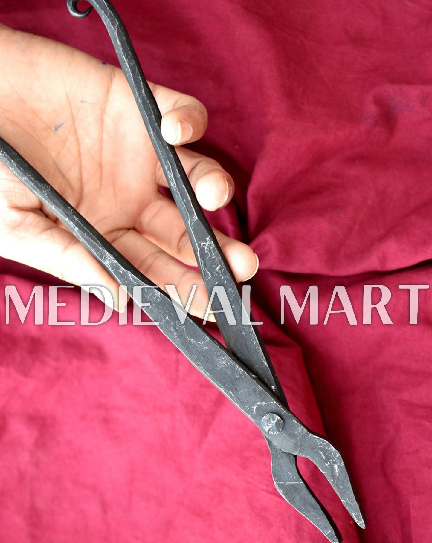 MEDIEVALMART AU Hand Forged Medieval Twisted Troll Cross Iron Pendent With Leather Cord