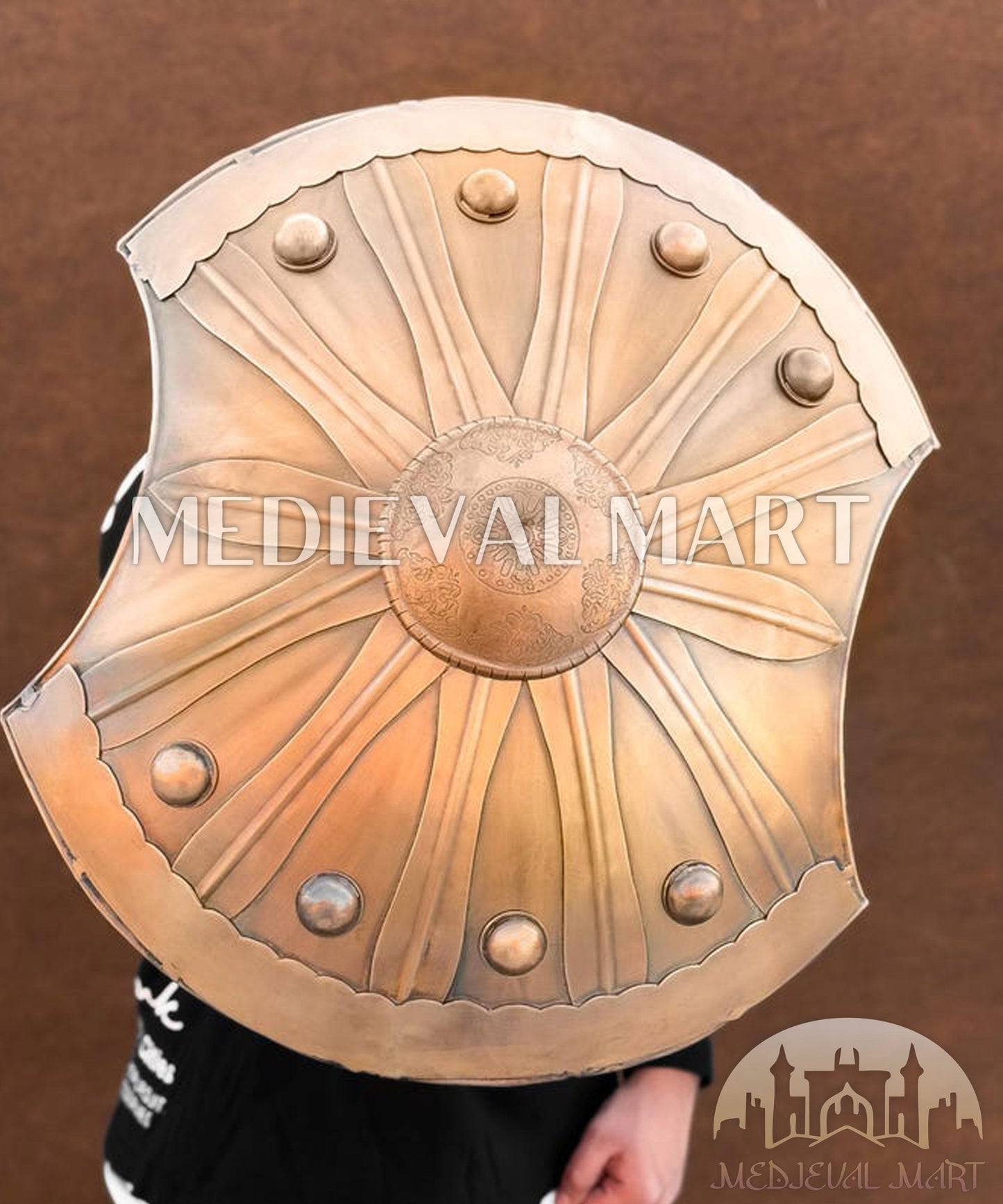 MEDIEVALMART AU Great Fantasy Helmet With Metal Horns or Free Stand | LARP Props