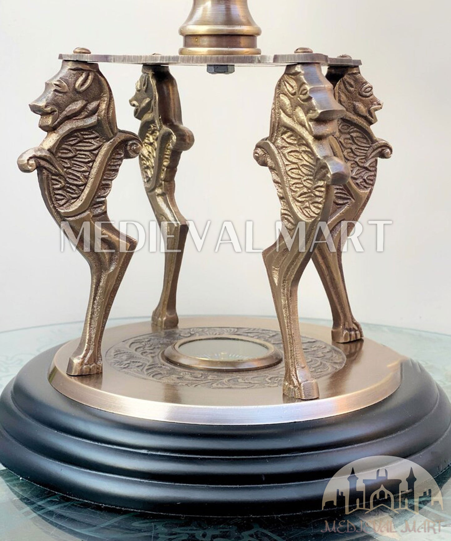 MEDIEVALMART AU "Achilles" Gold Finish Trojan Warrior Helmet W/H Free Stand | Troy Props