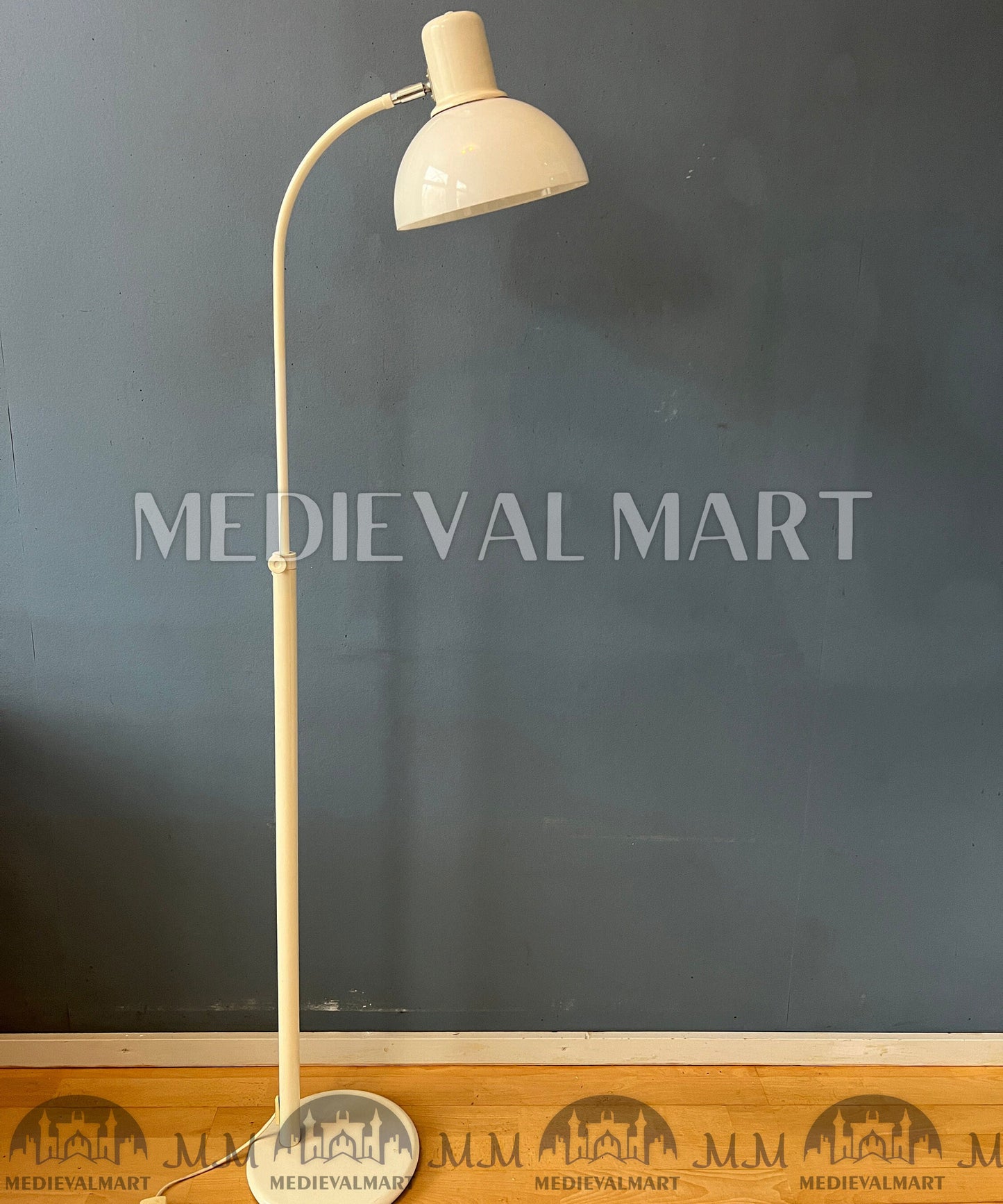 MEDIEVALMART AU Vintage Mid Century Silver Dijkstra Space Age Floor Lamp