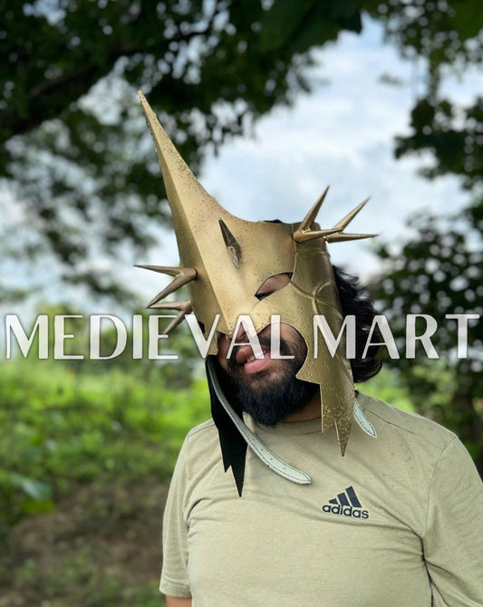 MEDIEVALMART AU "Achilles" Gold Finish Trojan Warrior Helmet W/H Free Stand | Troy Props