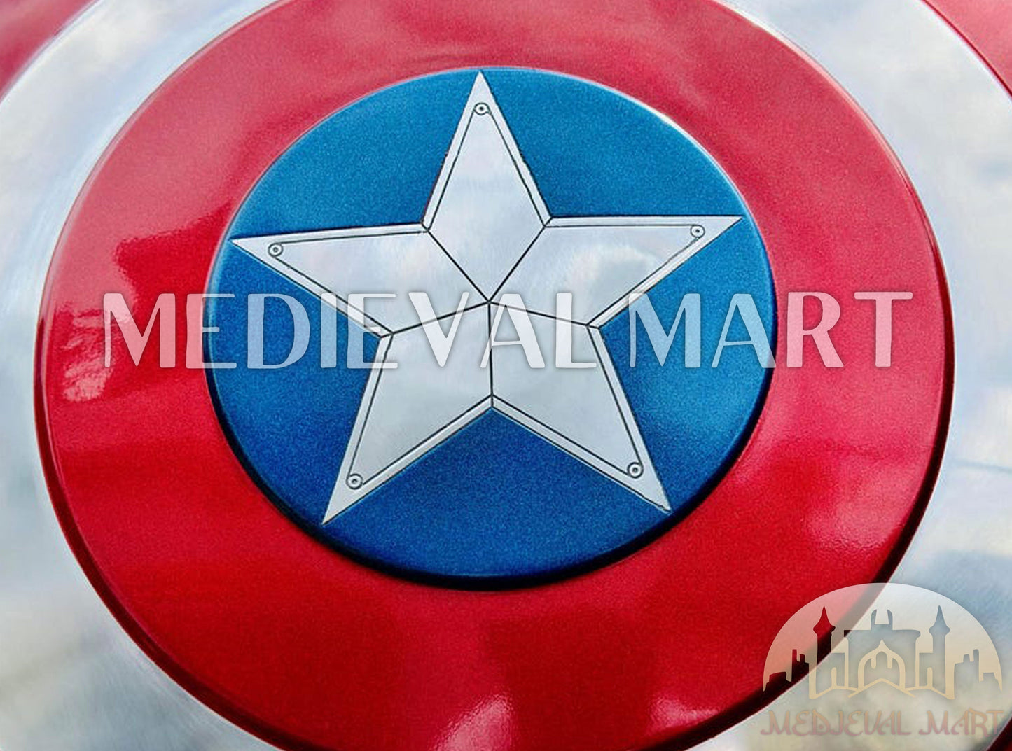 MEDIEVALMART AU First Avengers Steve Rogers Damaged Shield | Gift for Cosplayer