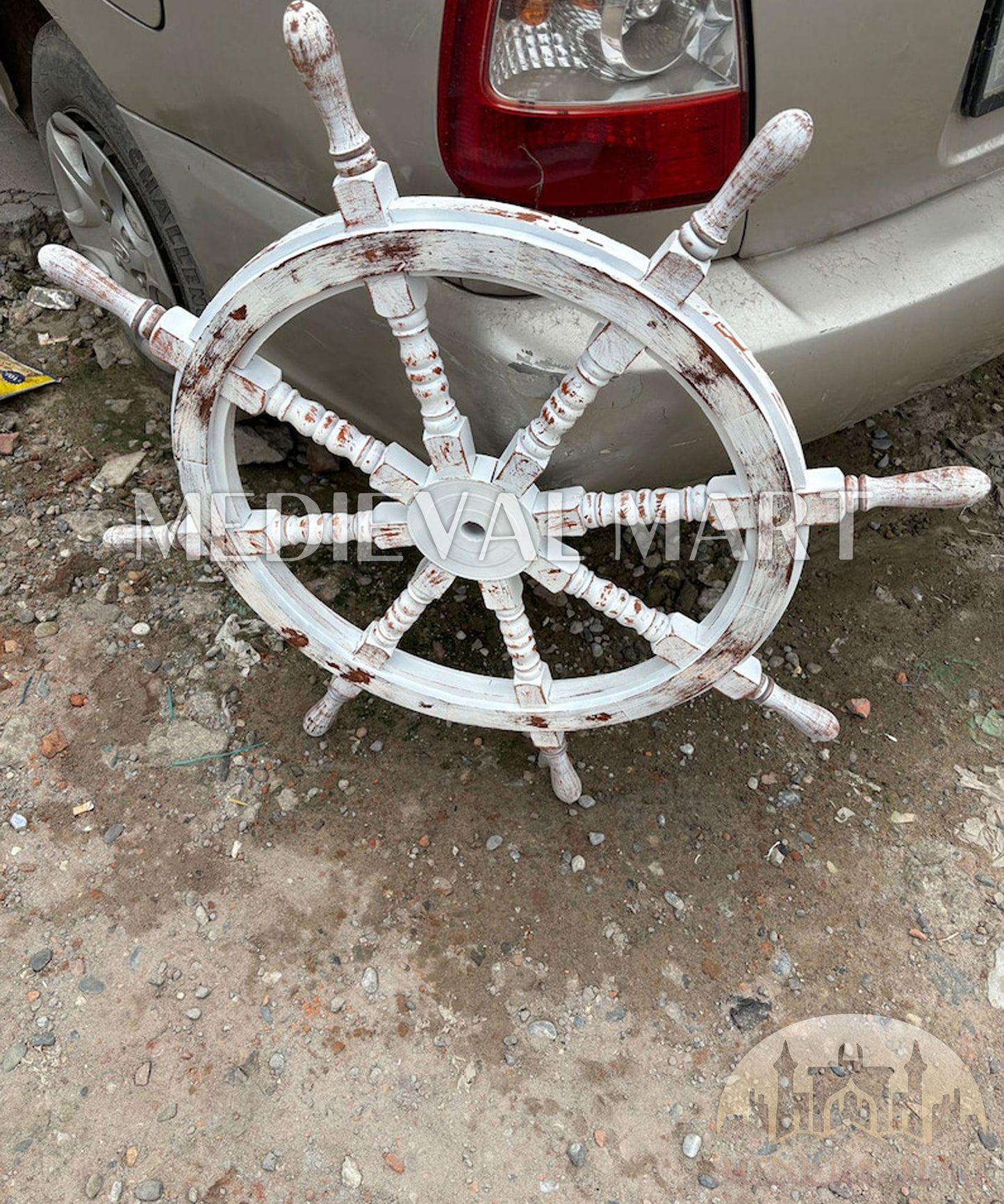 MEDIEVALMART AU Hand Forged Medieval Twisted Troll Cross Iron Pendent With Leather Cord