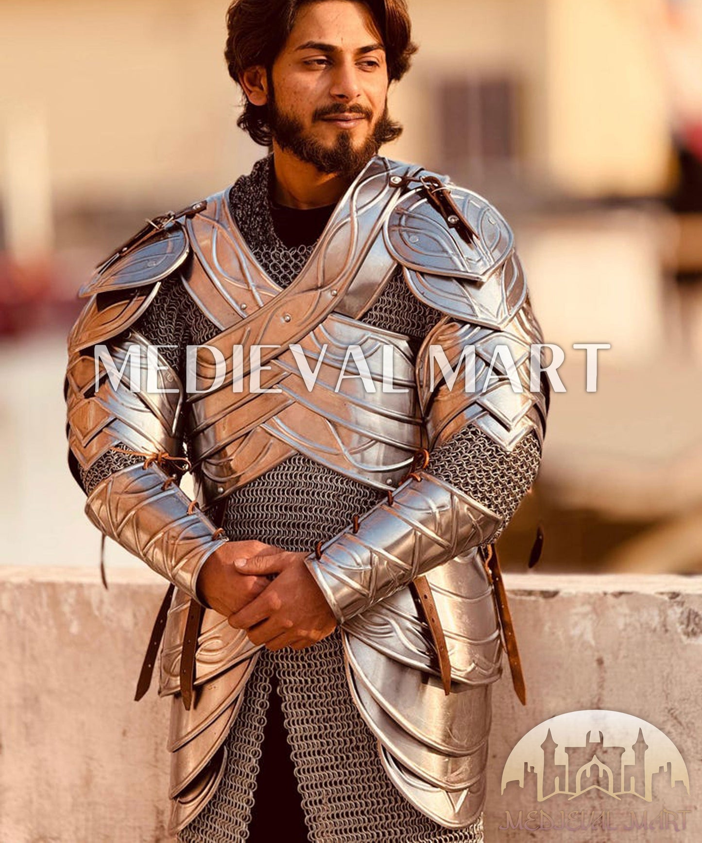 MEDIEVALMART AU Hand Forged Medieval Twisted Troll Cross Iron Pendent With Leather Cord