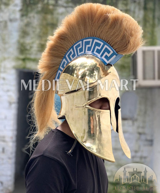 MEDIEVALMART AU Great Fantasy Helmet With Metal Horns or Free Stand | LARP Props