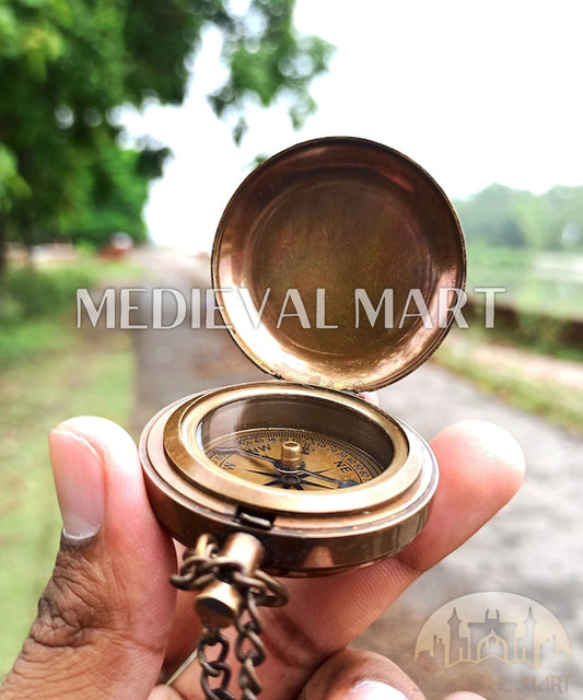 MEDIEVALMART AU Antique Finish “100 Years Calendar” Engraved Compass W/H “VintageVault” Case | Gift For Dad, Gift For Mom