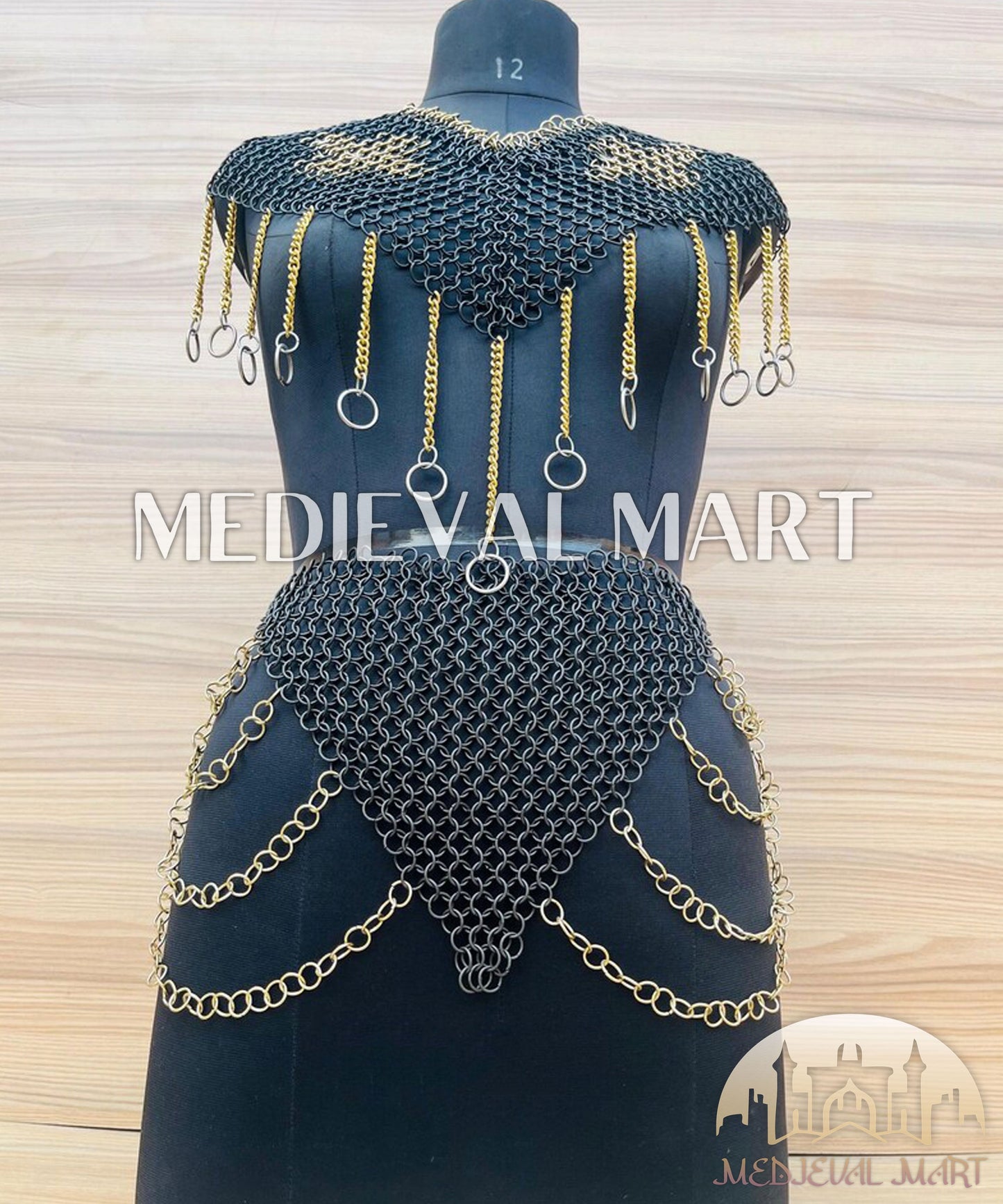 MEDIEVALMART AU Iconic Viking's Jarl Borg Iron Spikes  Battleworn Viking Wooden Shield | Gifts For Dad