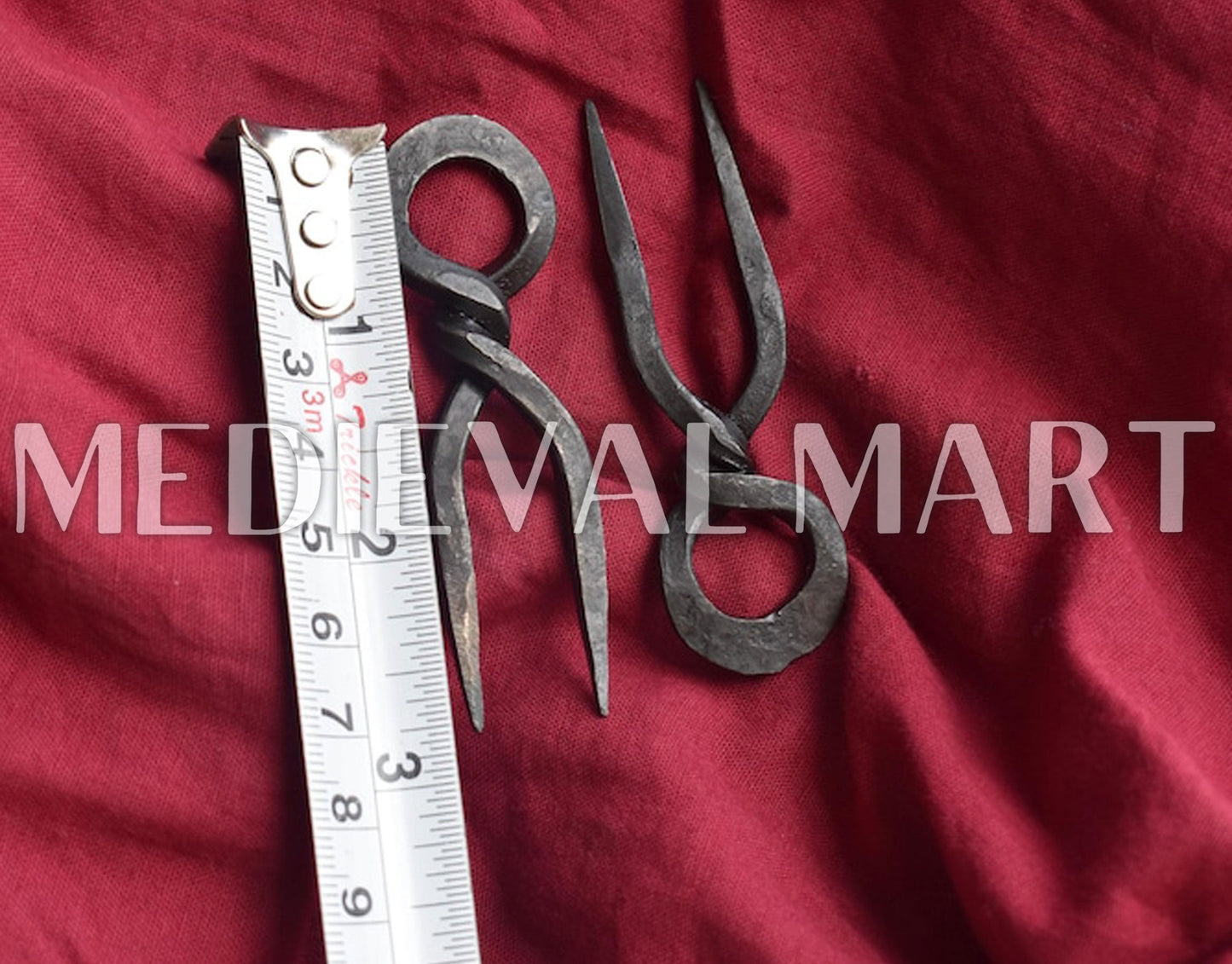 MEDIEVALMART AU Hand Forged Medieval Twisted Troll Cross Iron Pendent With Leather Cord