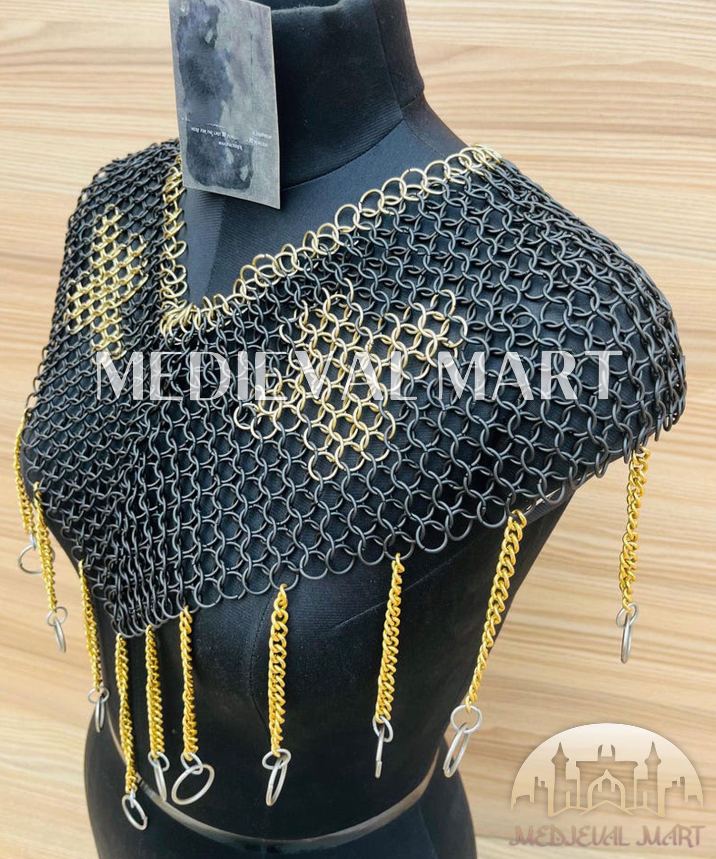 MEDIEVALMART AU Iconic Viking's Jarl Borg Iron Spikes  Battleworn Viking Wooden Shield | Gifts For Dad