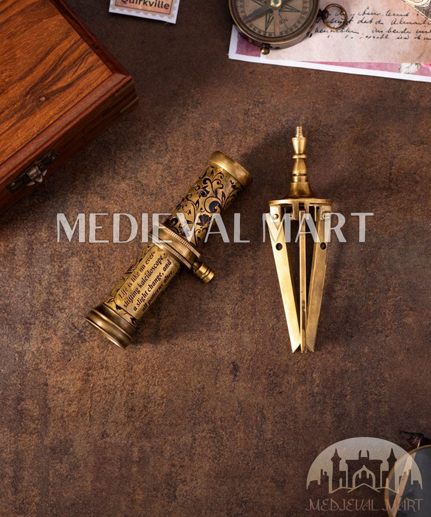 MEDIEVALMART AU Medieval Templar Devil Zelda Cross Inspired Wooden Shield Bliue & Gold Finish | Gift for Christmas Day