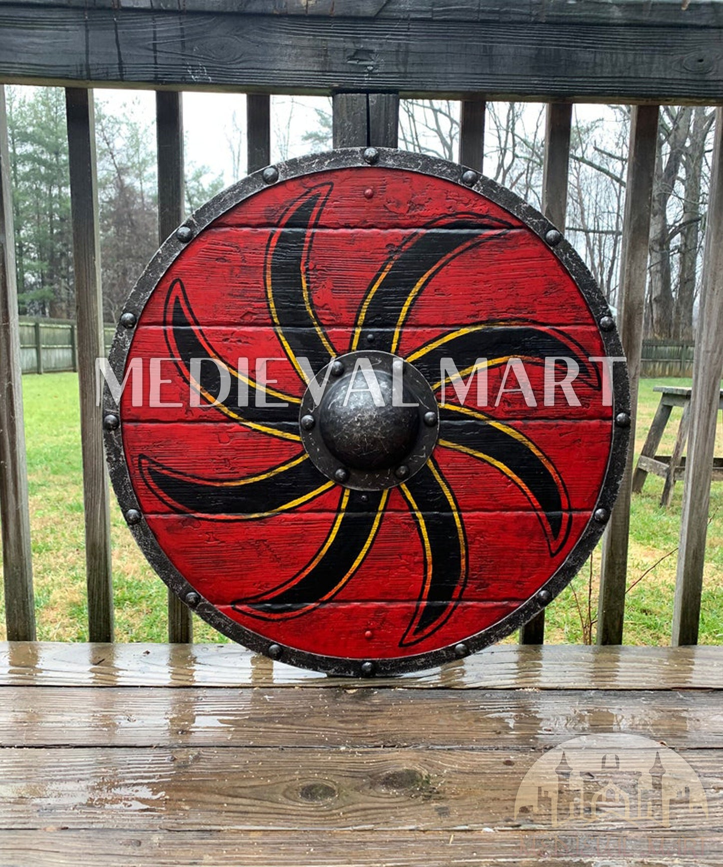 MEDIEVALMART AU First Avengers Steve Rogers Damaged Shield | Gift for Cosplayer