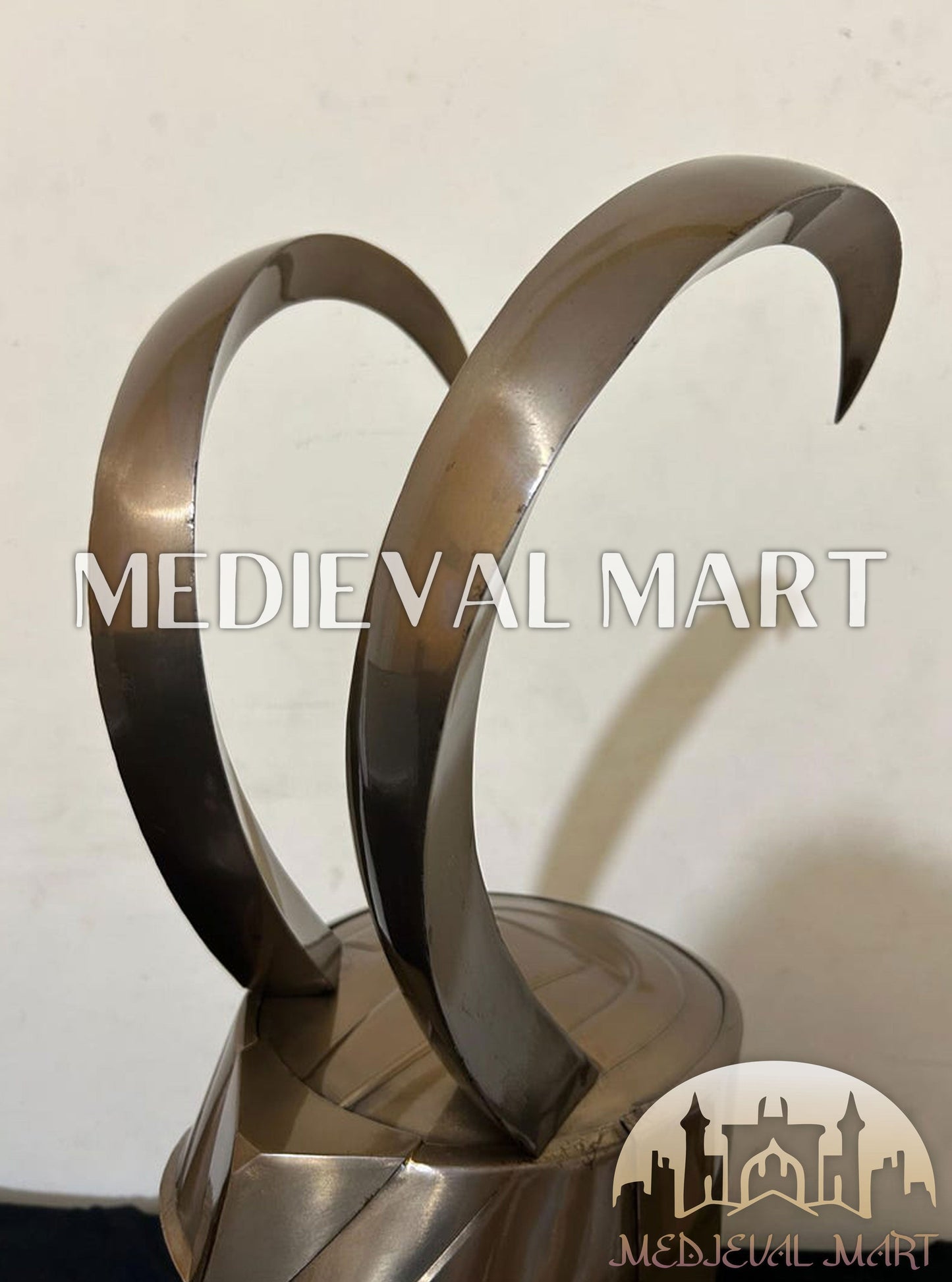 MEDIEVALMART AU Great Fantasy Helmet With Metal Horns or Free Stand | LARP Props