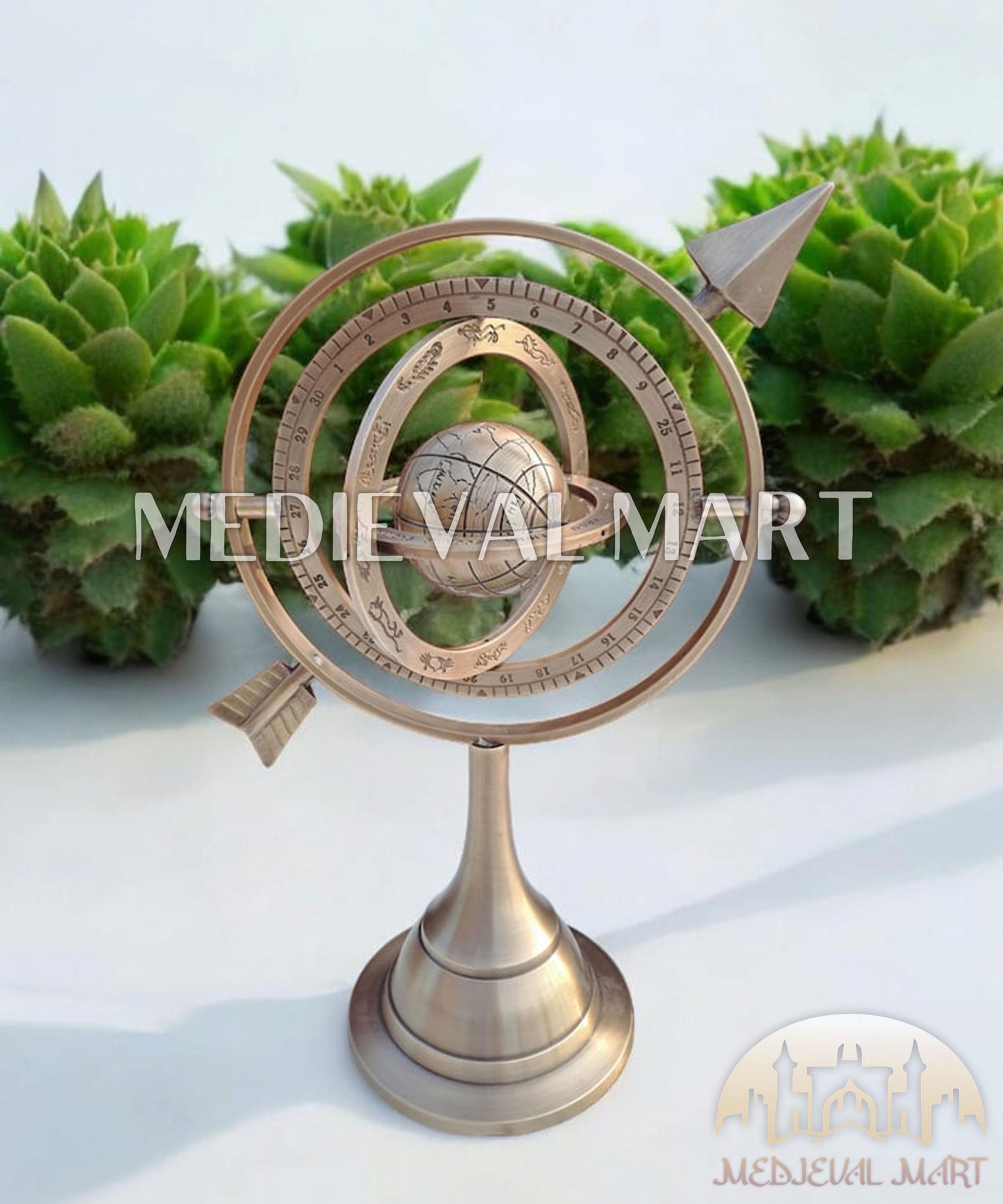 MEDIEVALMART AU "Achilles" Gold Finish Trojan Warrior Helmet W/H Free Stand | Troy Props