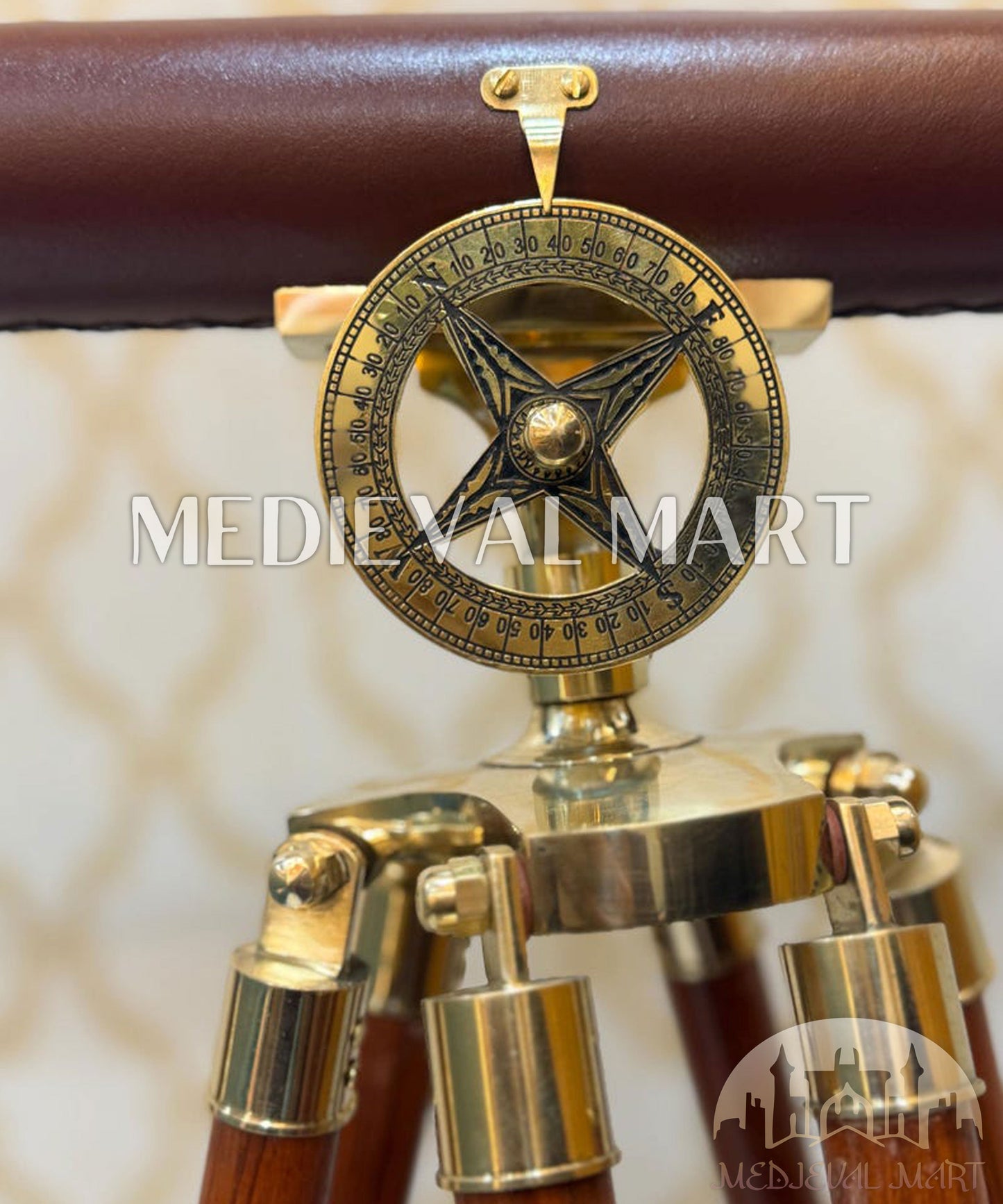 MEDIEVALMART AU Medieval Templar Devil Zelda Cross Inspired Wooden Shield Bliue & Gold Finish | Gift for Christmas Day