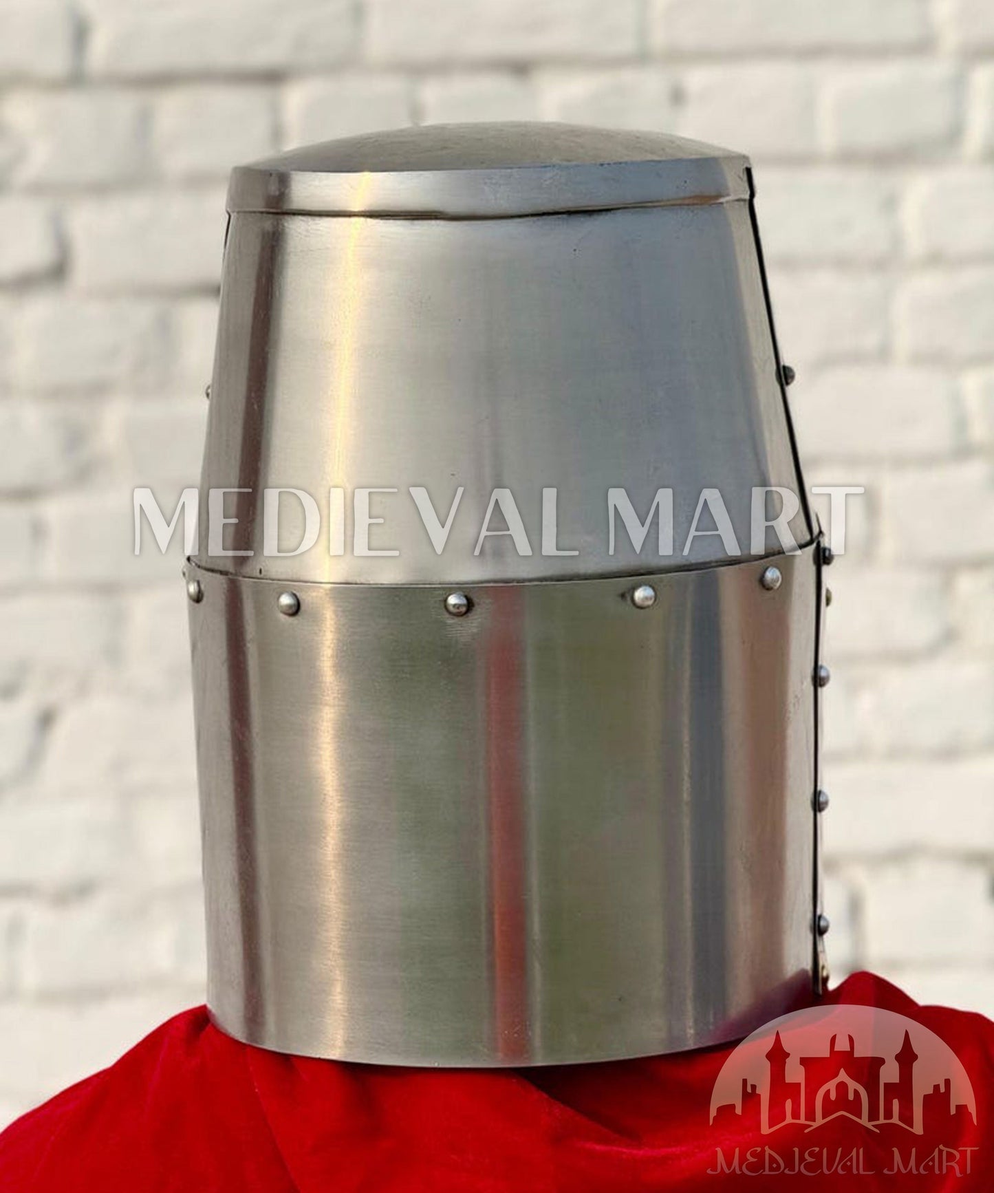 MEDIEVALMART AU Great Fantasy Helmet With Metal Horns or Free Stand | LARP Props