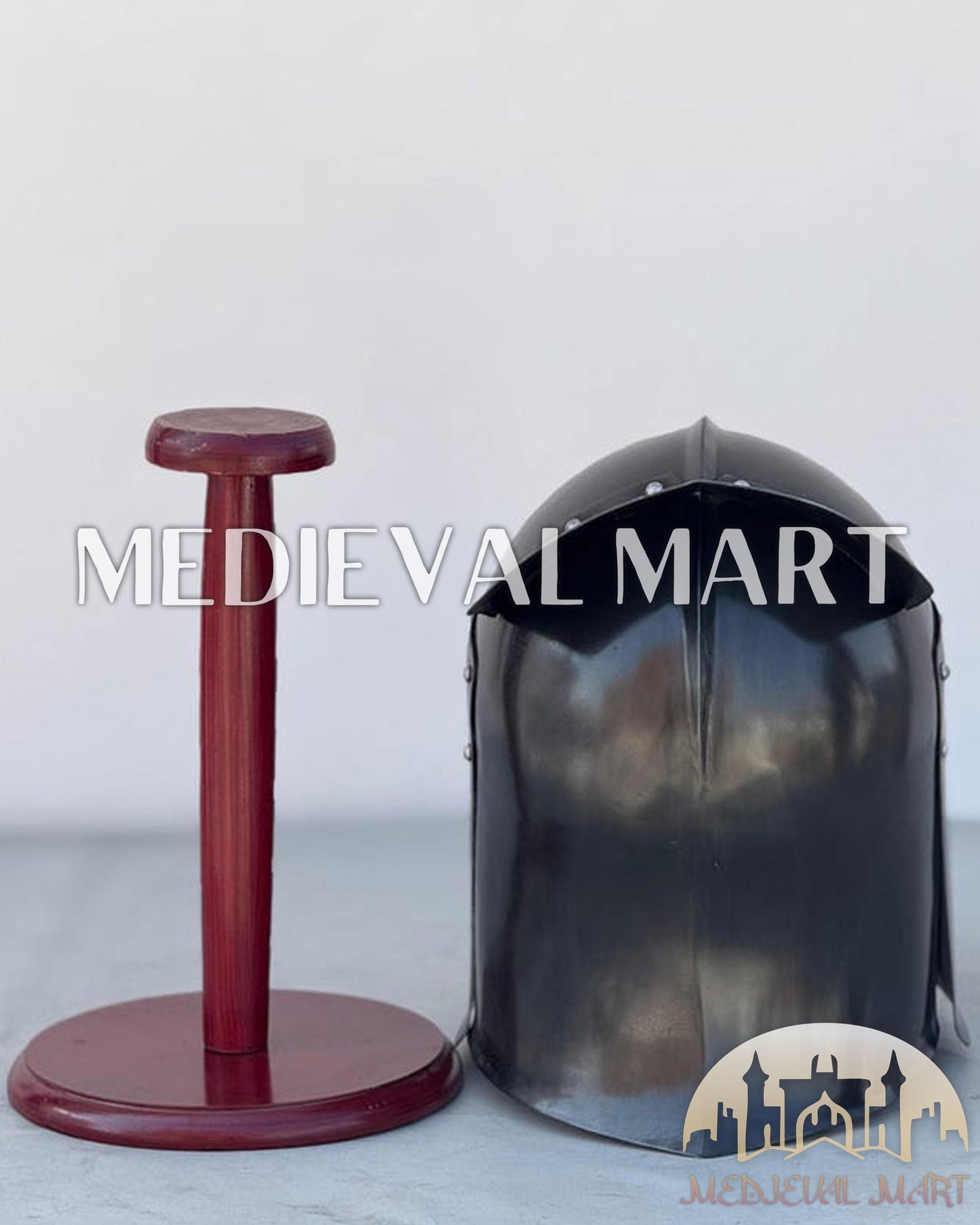 MEDIEVALMART AU Great Fantasy Helmet With Metal Horns or Free Stand | LARP Props